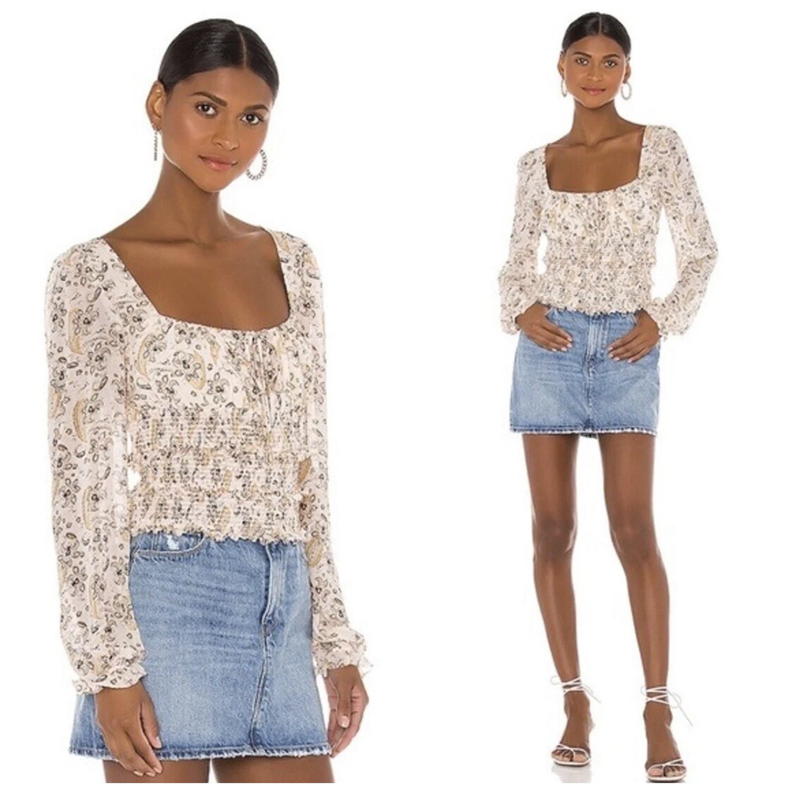 Free People Free People Lolita Top Women Light Combo Size Large A002081 Size L / US 10 / IT 46 - 1 Thumbnail