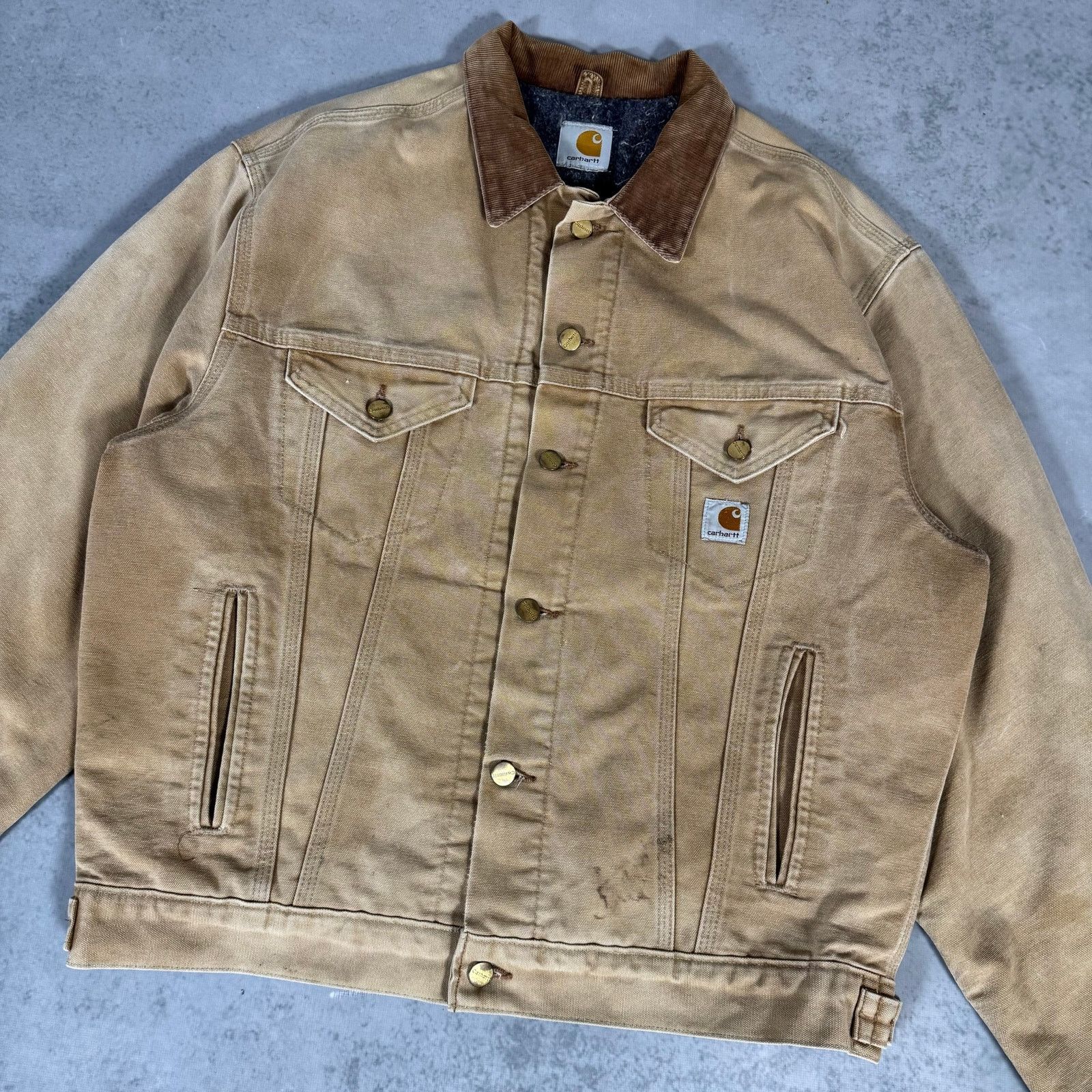 Carhartt 90's Carhartt JB0906 Lined Duck Jacket Tan Brown - Size: XL Size US XL / EU 56 / 4 - 4 Thumbnail