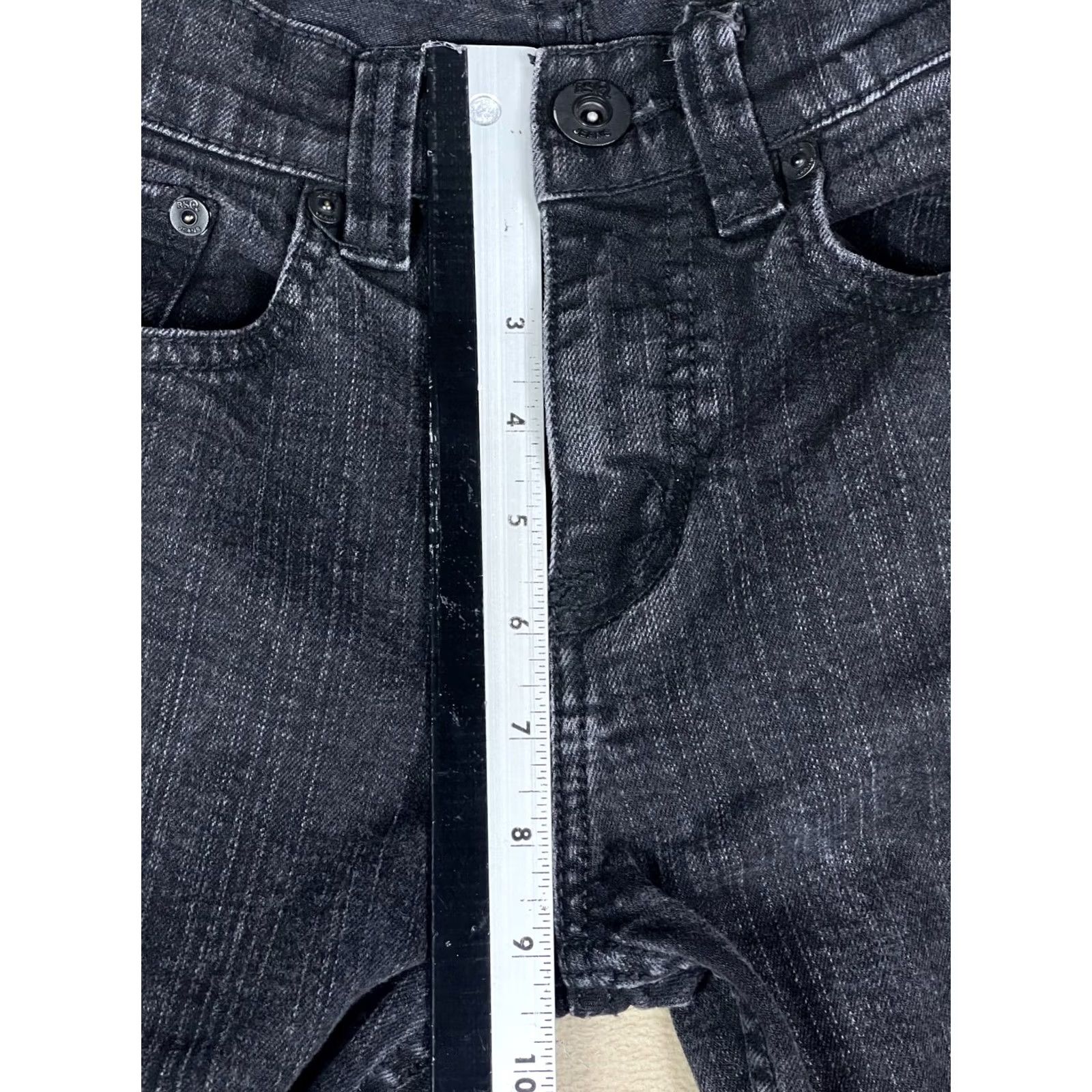 Rsq RSQ London Skinny Jeans Mens 30x32 Black Denim Stretch Zipper Fly Slim Fit Low Rise5 Zip Buttons Logo Size US 30 / EU 46 - 4 Thumbnail