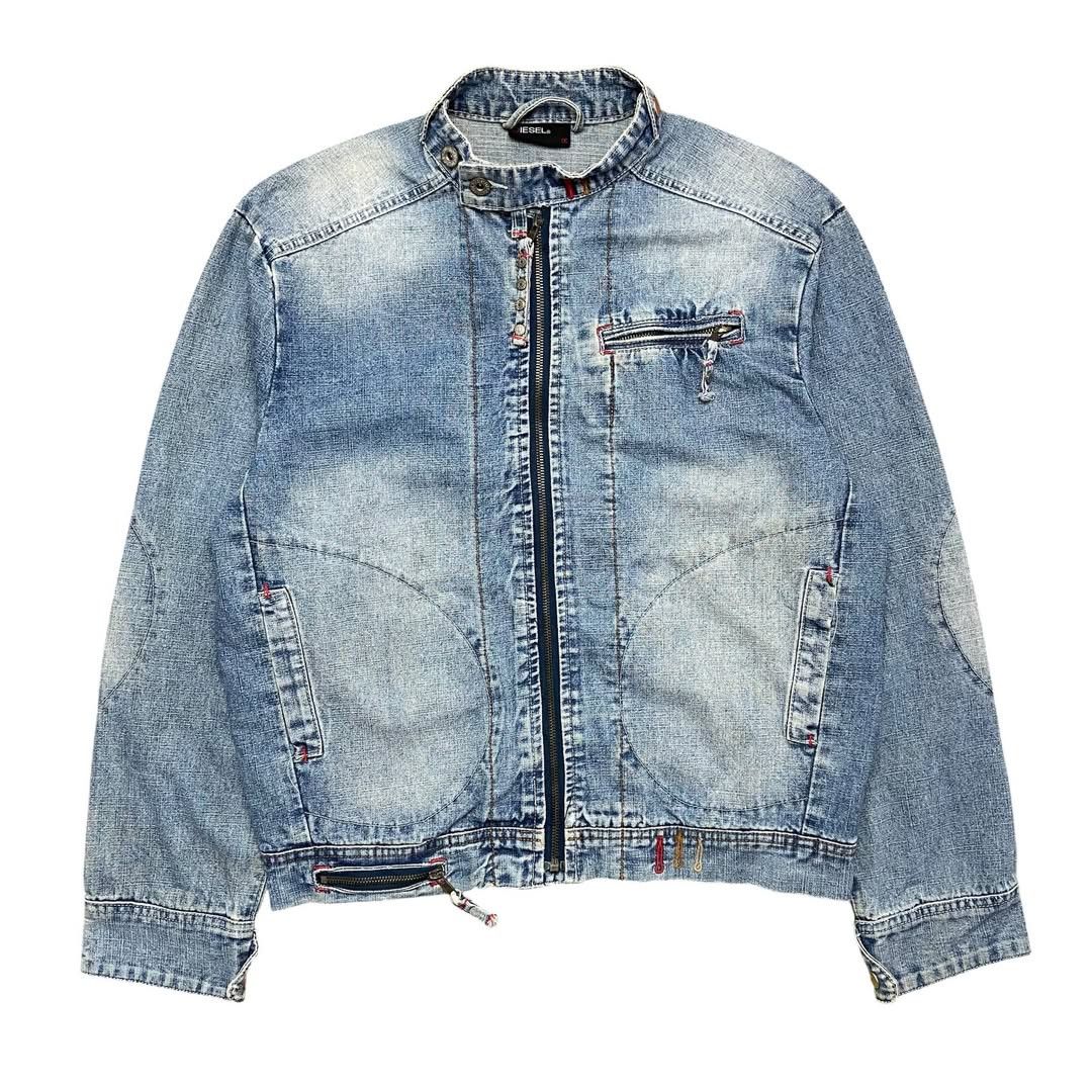 Diesel Diesel Washed Denim Bikers Jacket Size US M / EU 48-50 / 2 - 2 Thumbnail