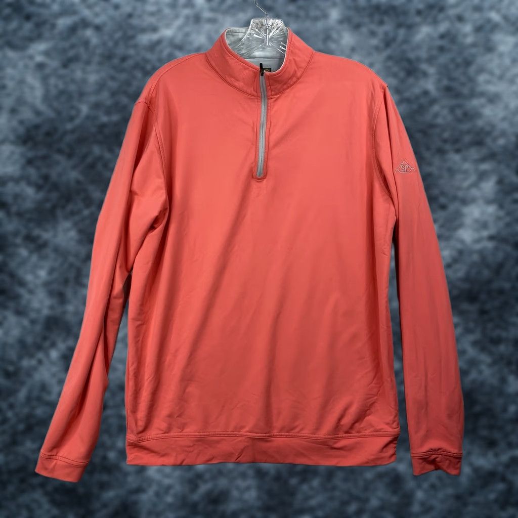 Peter Millar Peter Millar Crown Sport Pullover Mens M 1/4 Zip Coral Orange Breathable Lightweight Moisture Wicking Golf Performance Casual Hoodie (Adapt as needed) Size US M / EU 48-50 / 2 - 1 Thumbnail