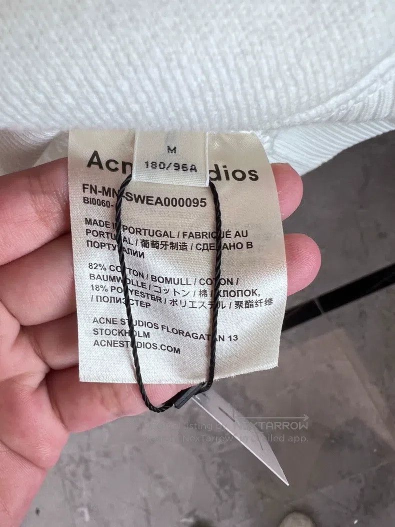 Acne Studios Acne Studios White Sweatshirt with Back Patch Logo Size M / US 6-8 / IT 42-44 - 4 Thumbnail