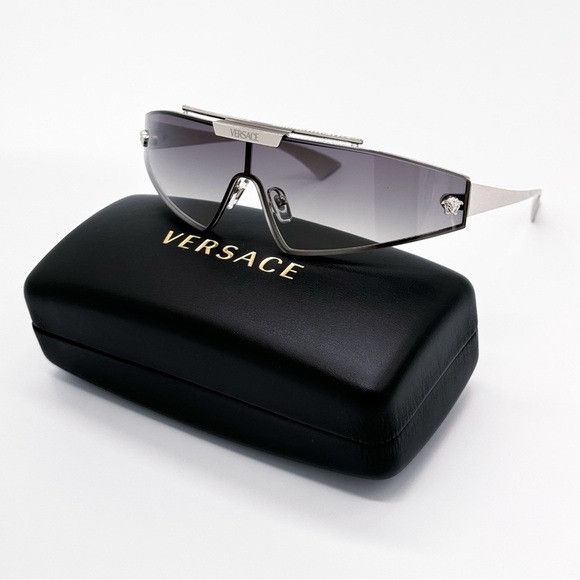 Versace NEW VERSACE MOD 2265 1000/11 SHIELD VE2265 100011 GREY BLUE Size ONE SIZE - 1 Thumbnail