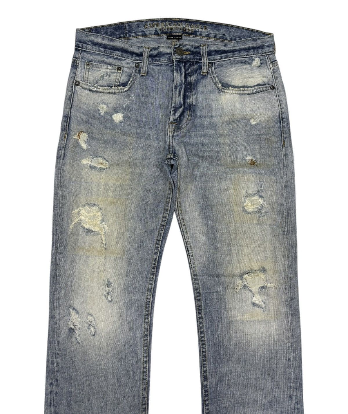Japanese Brand × Vintage Vintage Ripped Distressed Denim Jeans American Eagle Slim Size US 33 - 3 Thumbnail
