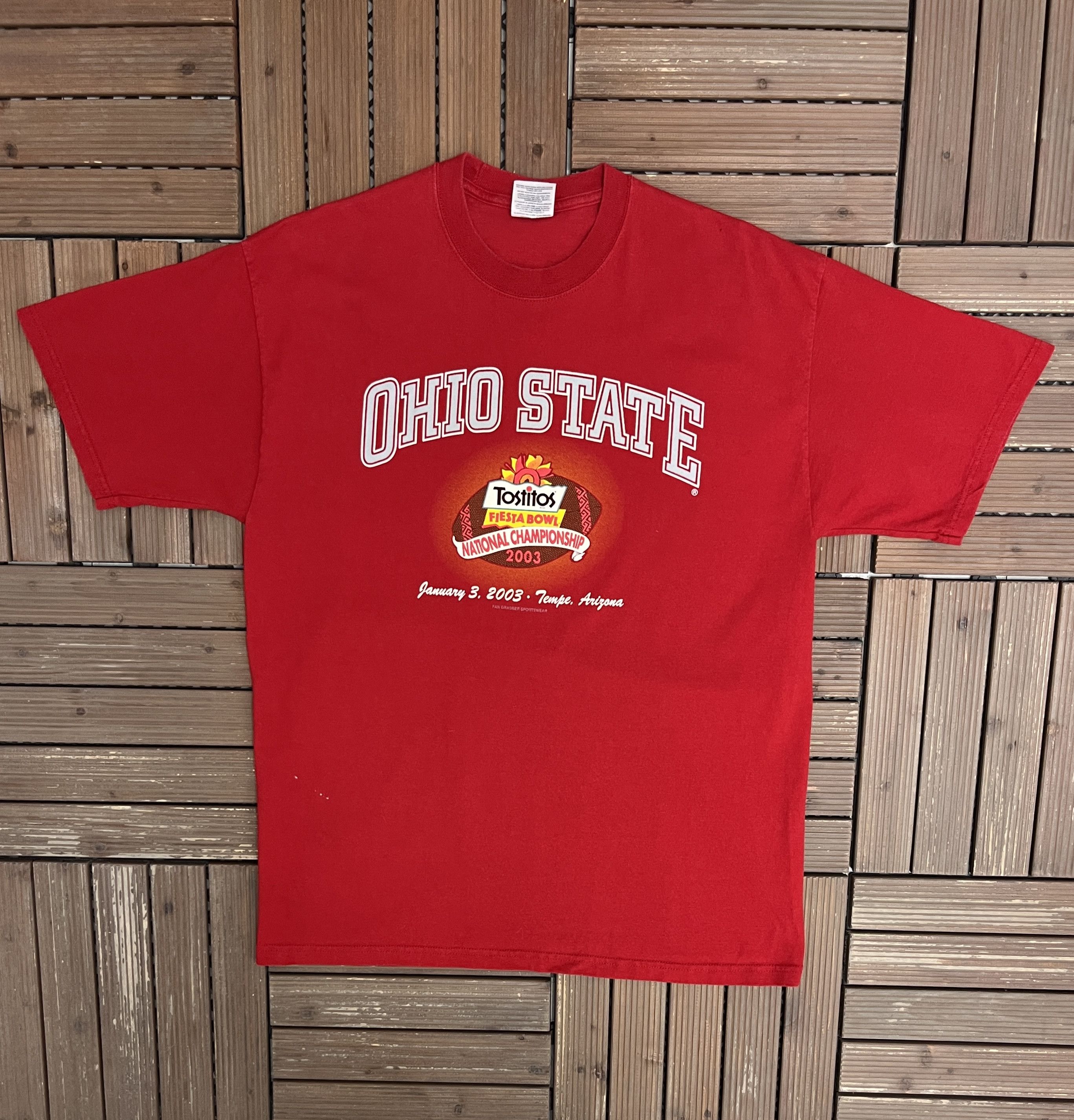 Vintage Ohio State Buckeyes Tostitos Fiesta Bowl Vintage T-Shirt Tee Size US XL / EU 56 / 4 - 1 Thumbnail