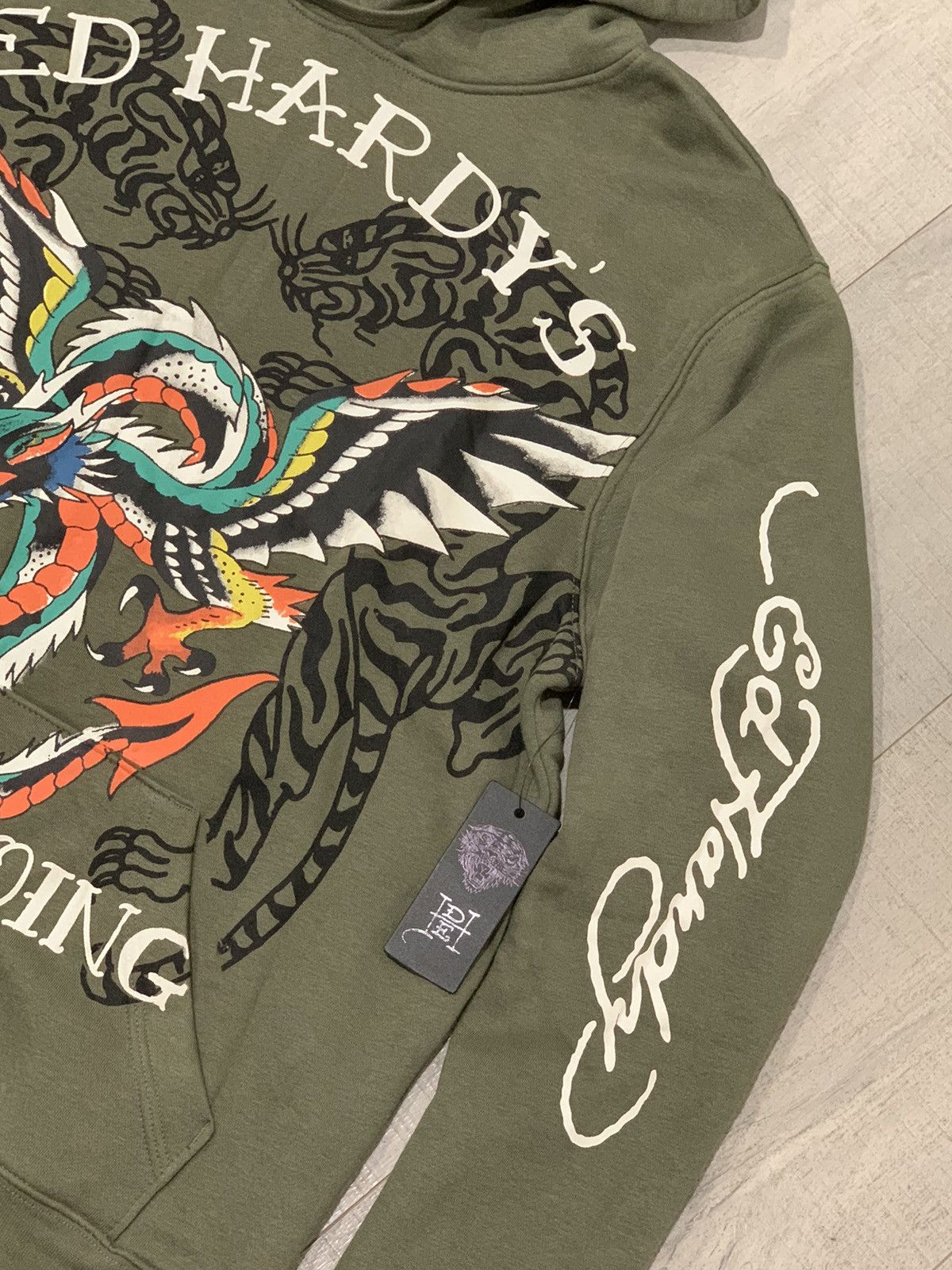 Ed Hardy *RARE* New Ed Hardy Tattooing Dragon Tiger AOP Print Hoodie Size US M / EU 48-50 / 2 - 3 Thumbnail