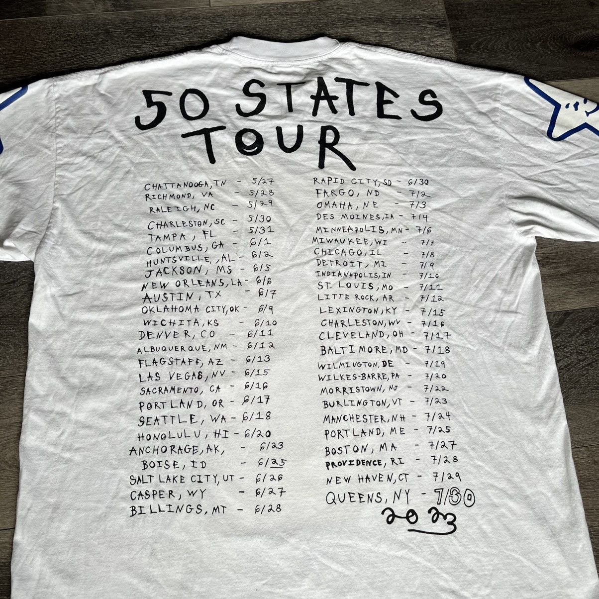 Asspizza Asspizza 50 States Tour American Flag Graphic White T Shirt Size US XL / EU 56 / 4 - 4 Thumbnail