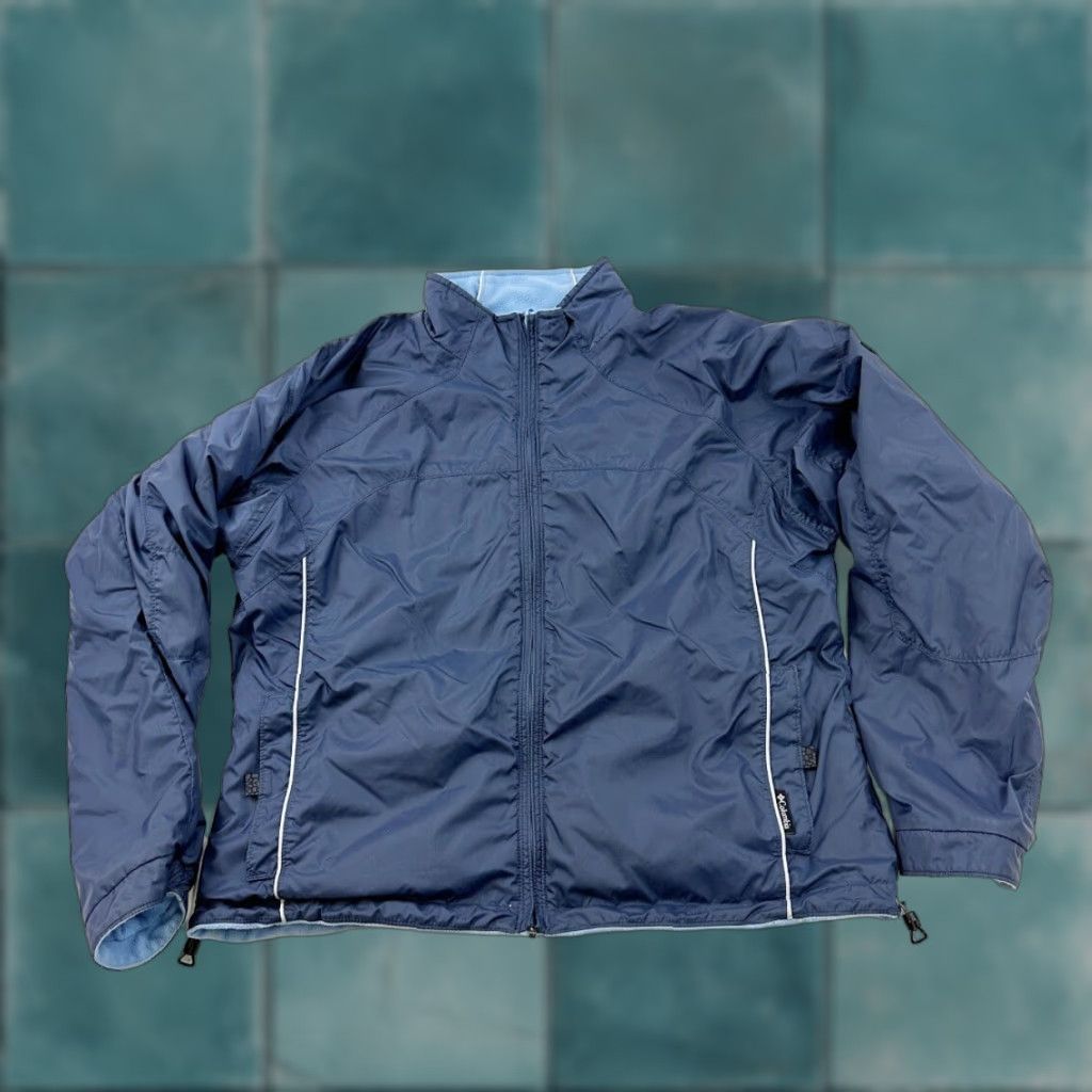 Vintage Columbia Jacket Women’s XL Blue Reversible Full Zip Up Winter Fleece Basic Jacket Womens Size XL / US 12-14 / IT 48-50 - 1 Thumbnail