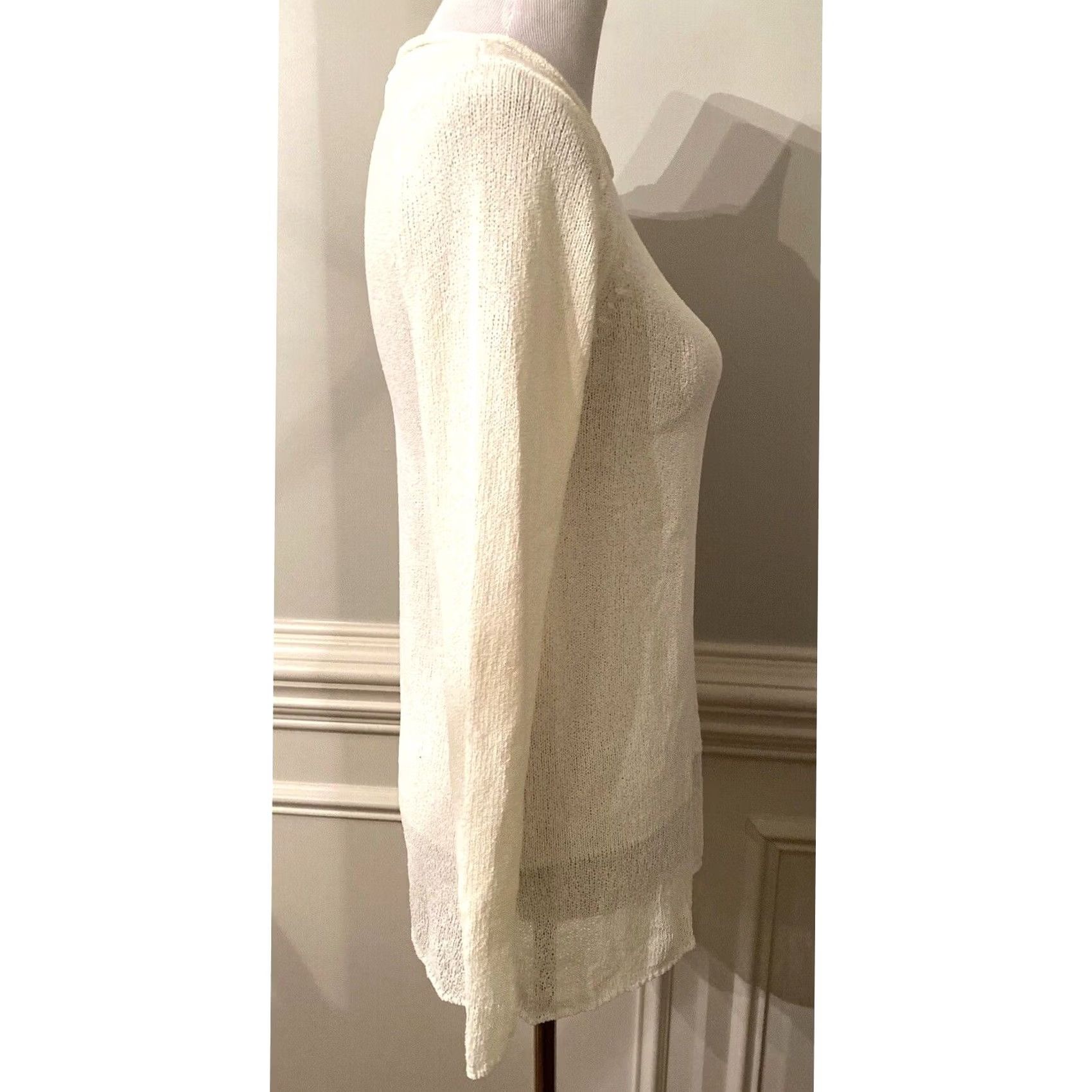 Vintage BALLINGER GOLD Women’s Tunic Top Sweater Ivory Lightweight Knit Sz Small Pullover Long Sleeve Apparel 27" 16" 24" Womens Size S / US 4 / IT 40 - 6 Thumbnail