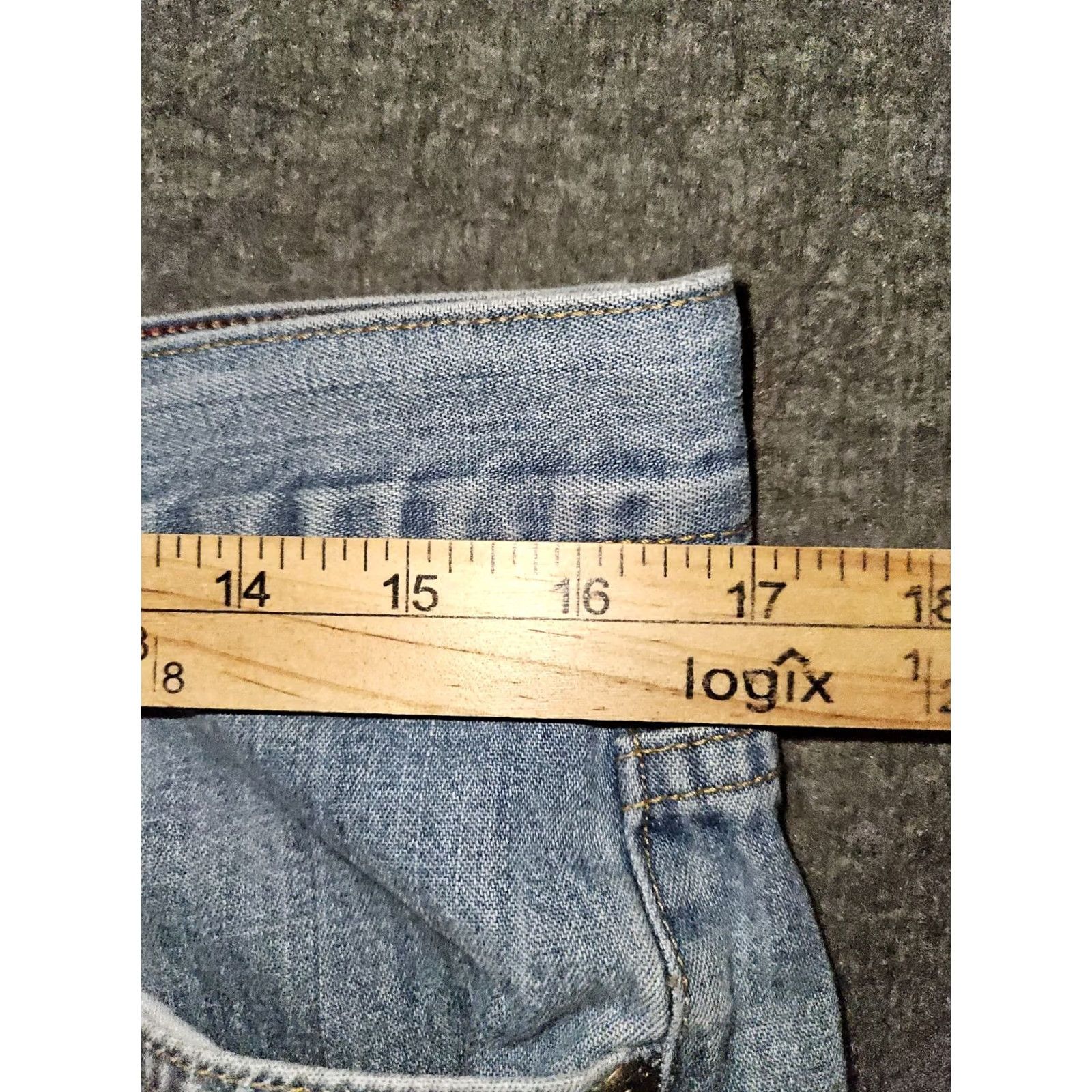 The Territory Ahead Territory Ahead Jeans Straight Men's 33x30 Mid Rise Blue Denim Preppy Comfort Pockets Logo Relaxed Regular Inseam 25 Size US 33 - 4 Thumbnail
