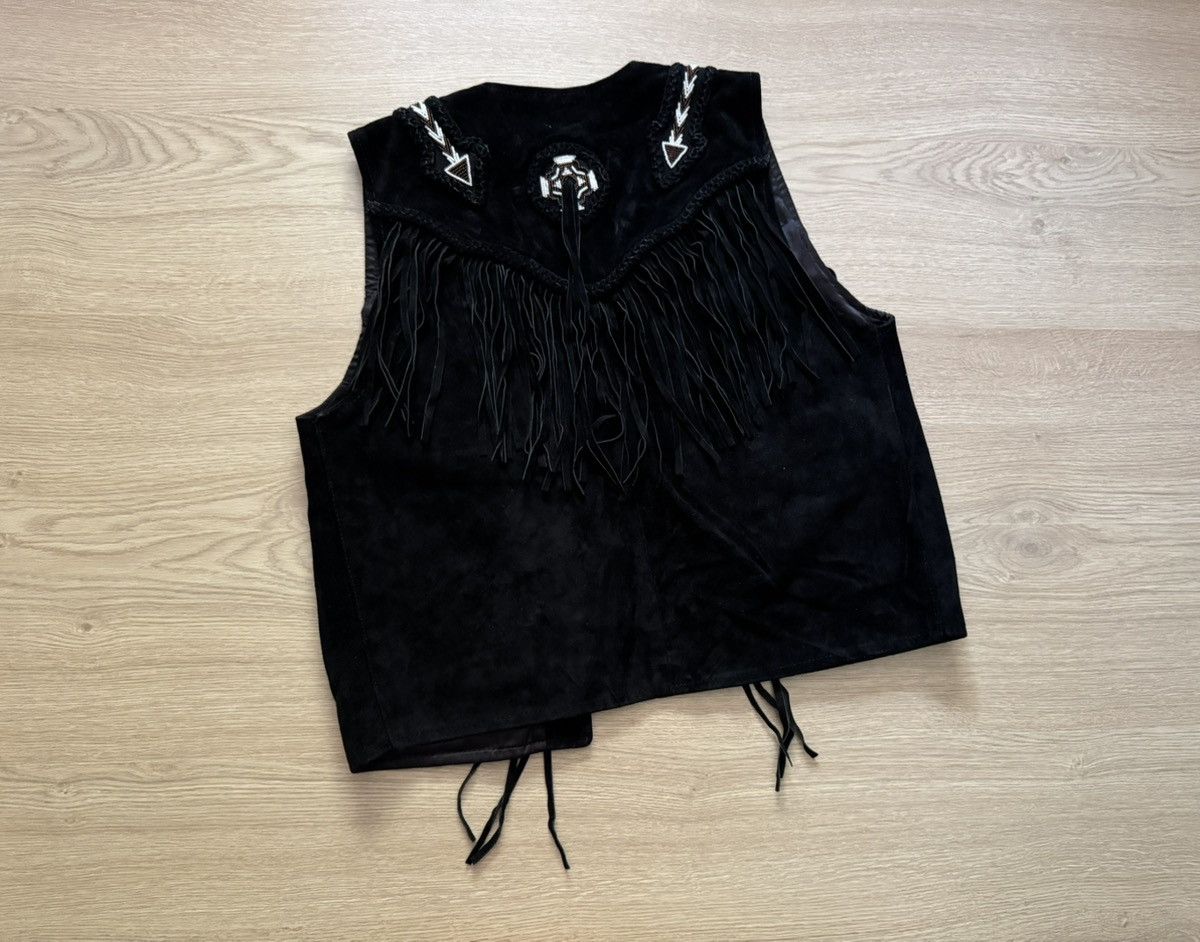Cowboy Equipment Vintage Western Cowboy Genuine Leather Black Vest Size US S / EU 44-46 / 1 - 5 Thumbnail