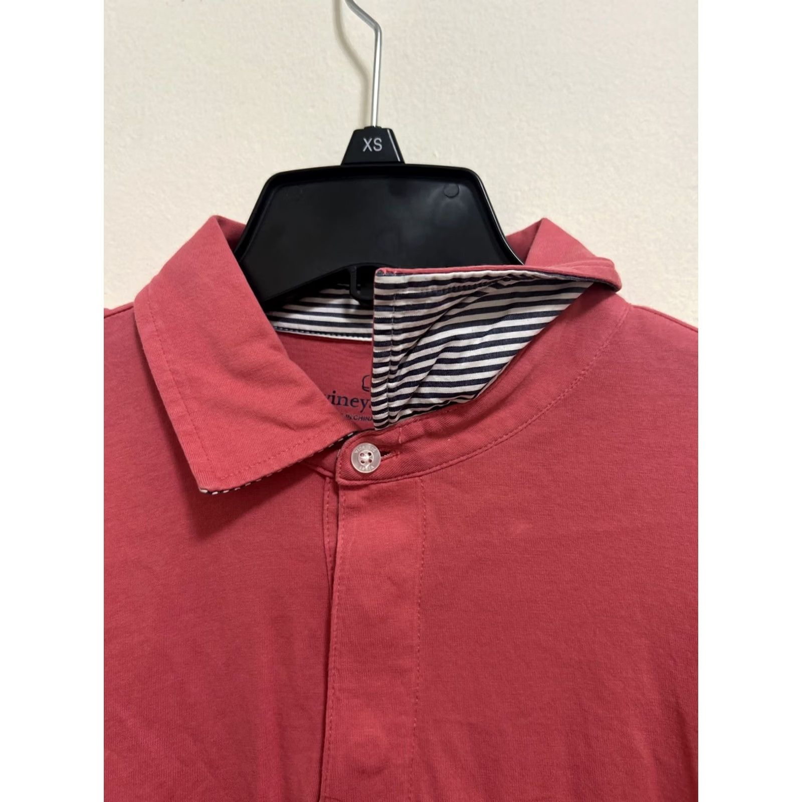 Vineyard Vines Vineyard Vines Shirt Mens M Pink Salmon 100% Cotton Long Sleeve Polo Regular Knit Whale Logo Buttoned Collar Size US M / EU 48-50 / 2 - 4 Thumbnail
