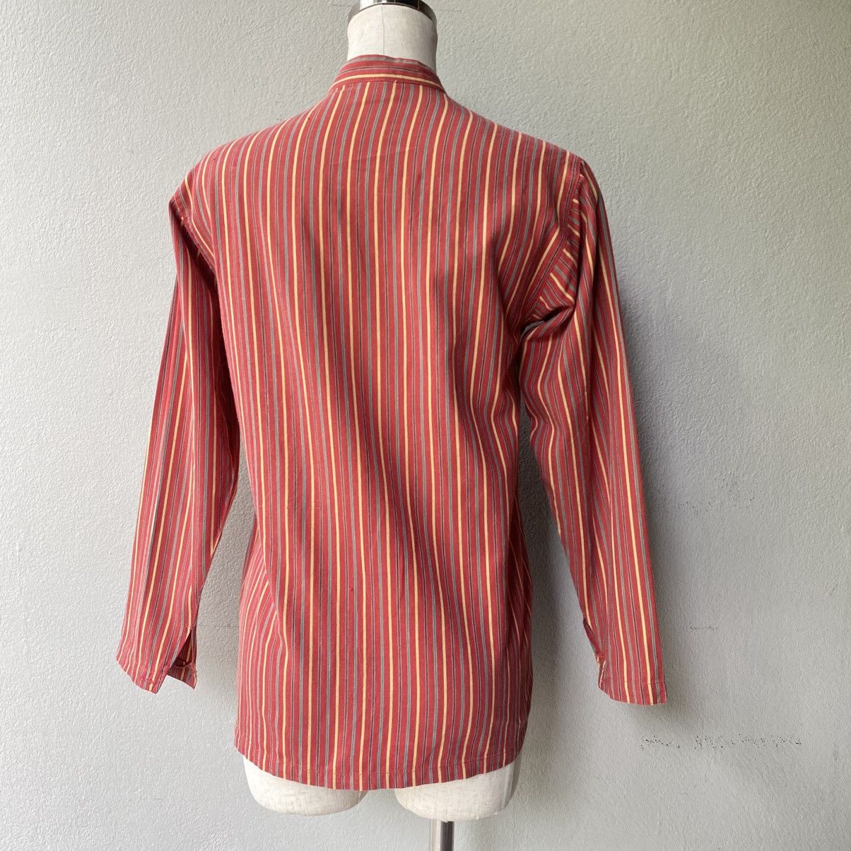Kenzo Kenzo Vivid Red Stripe Mandarin Blouse Size M / US 6-8 / IT 42-44 - 7 Thumbnail