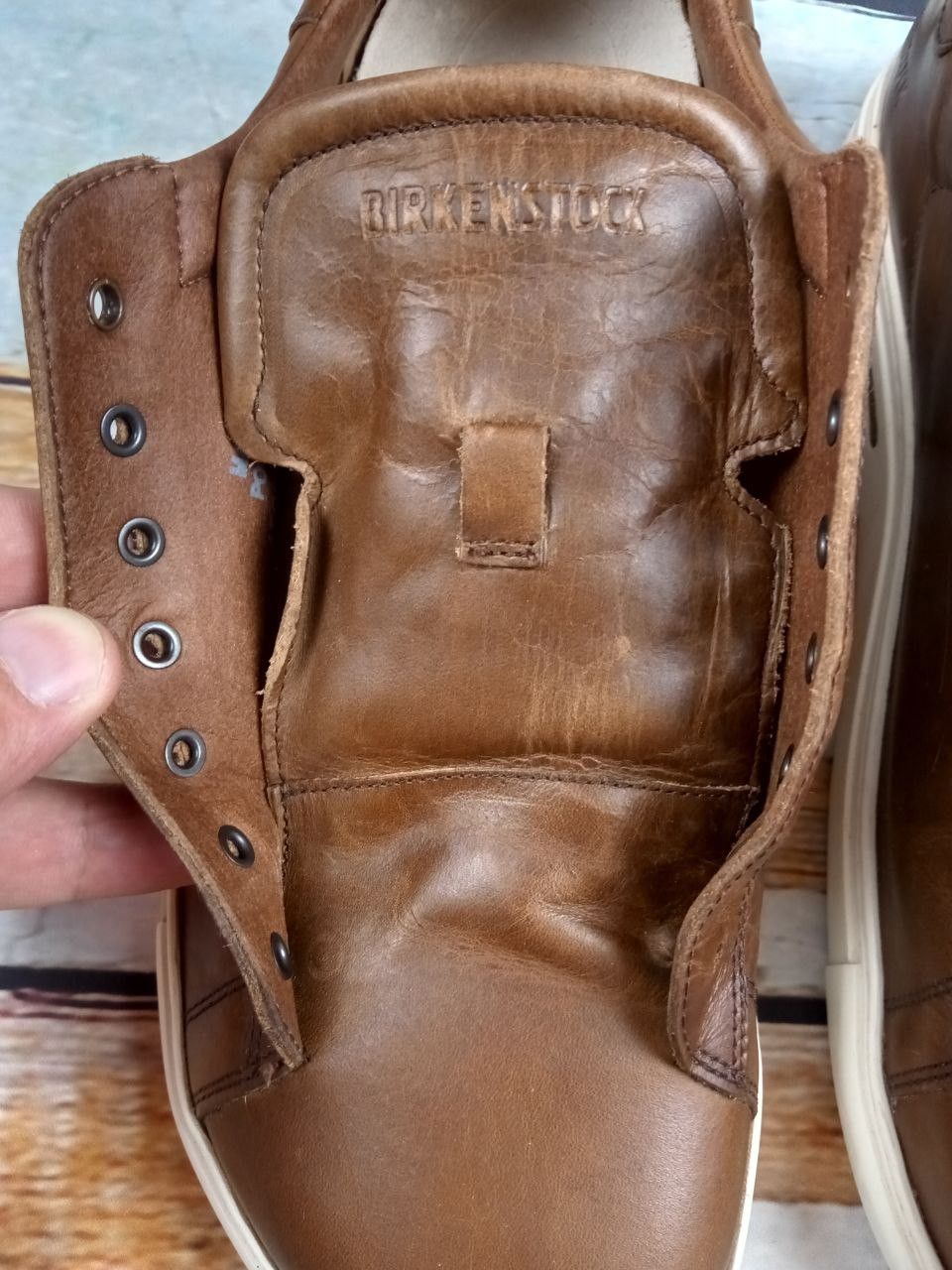 Birkenstock Birkenstock Bend Low Cognac Natural Leather Mens Sneaker Size US 10.5 / EU 43-44 - 5 Thumbnail