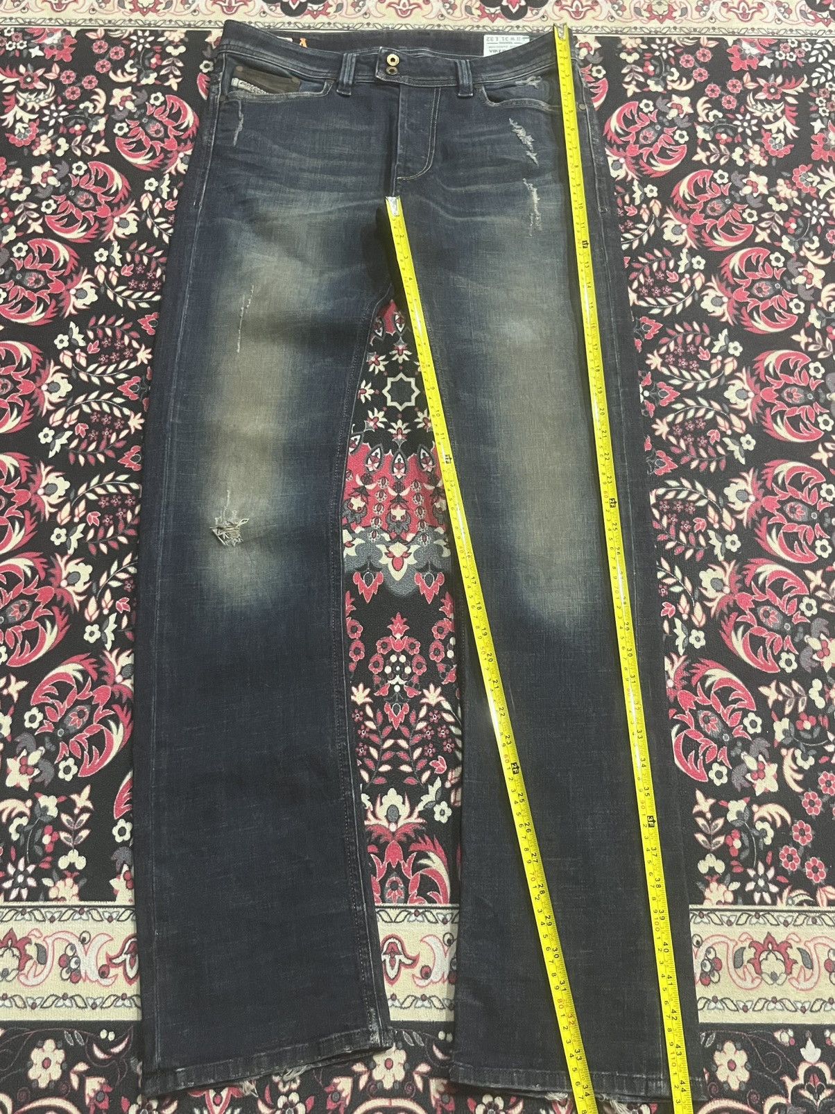 Diesel Black Gold Vintage Diesel “Viker-R-Box” Regular Straight Distress Jeans Size US 31 - 13 Thumbnail