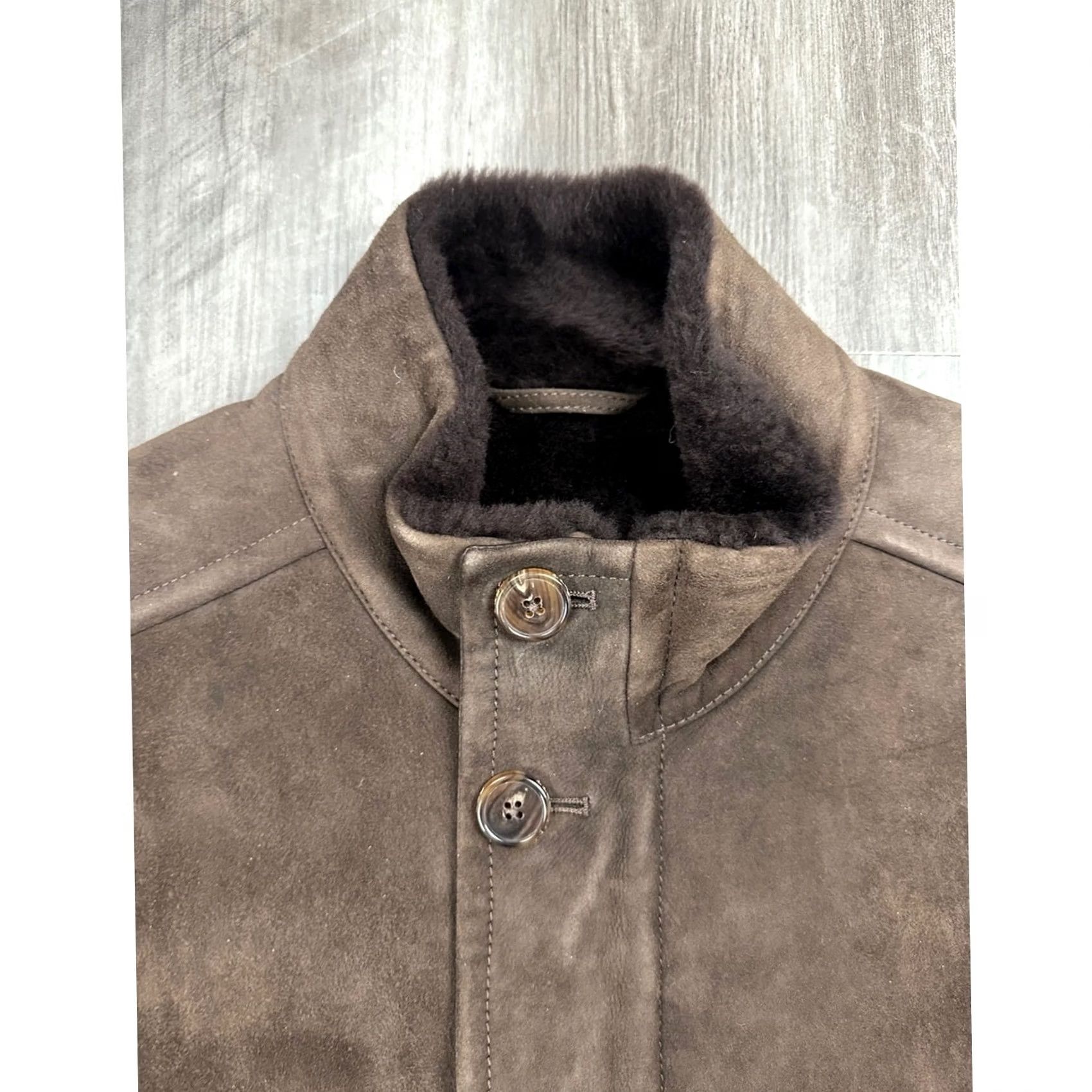 Robert Talbott Robert Talbott Jacket Military Suede Merinos Sheepskin Made in Italy Brown Large Mens Size US L / EU 52-54 / 3 - 6 Thumbnail