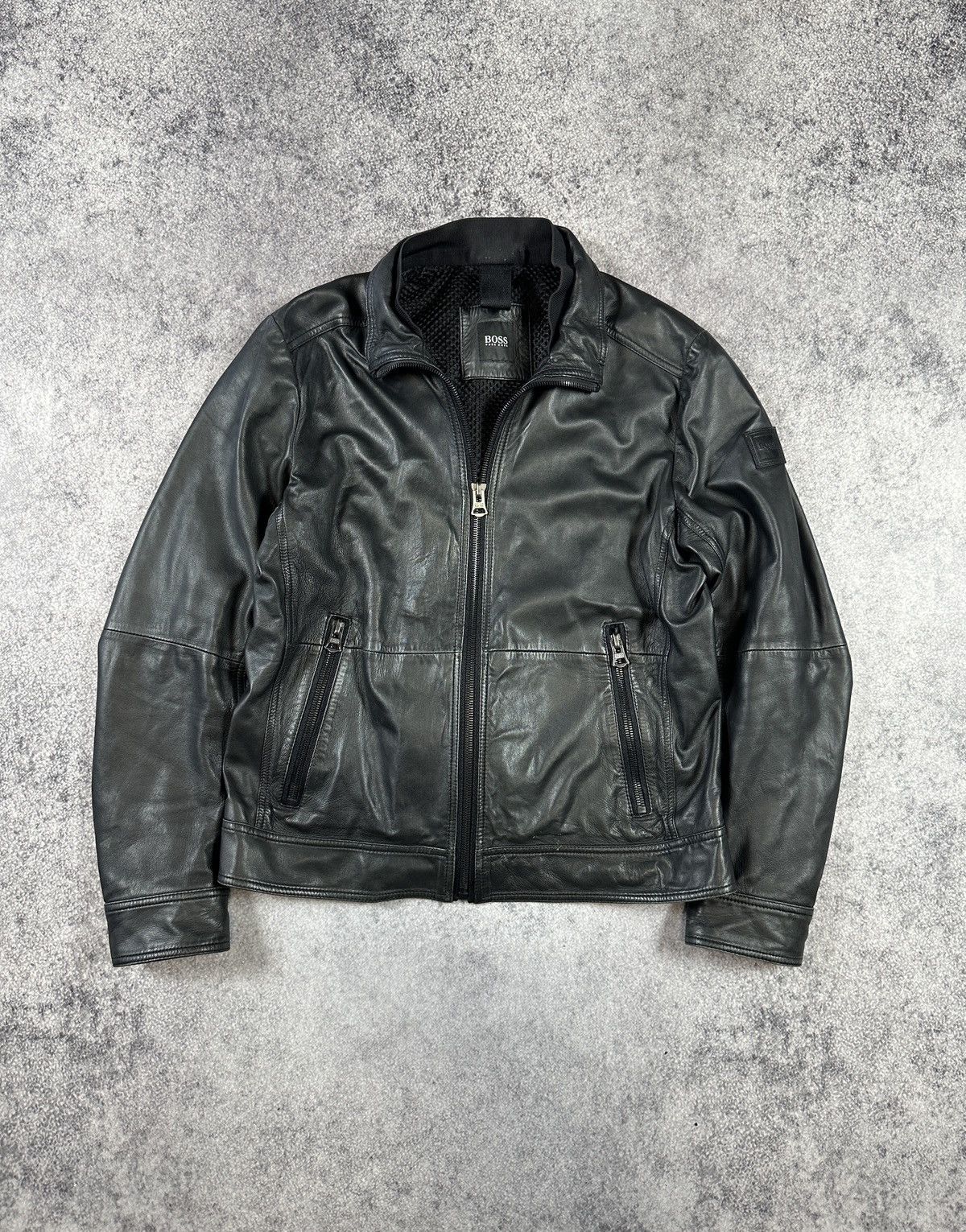 Hugo Boss Y2K Vintage Hugo Boss Leather Jacket Streetwear Style M VTg Size US M / EU 48-50 / 2 - 1 Thumbnail