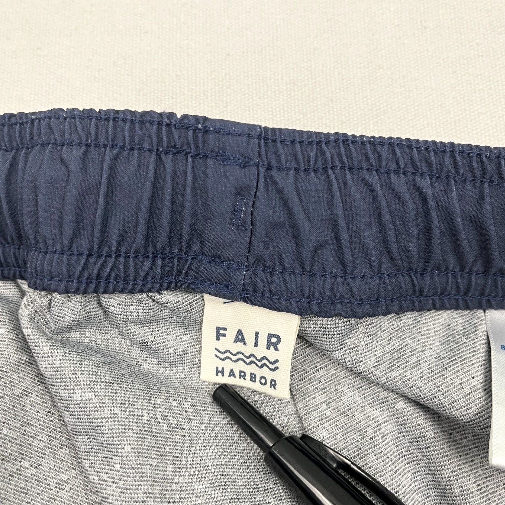 Vintage Fair Harbor Board Shorts Mens XL 7" Geometric Blue Lined Beach Swim Trunks Size US 36 / EU 52 - 2 Thumbnail