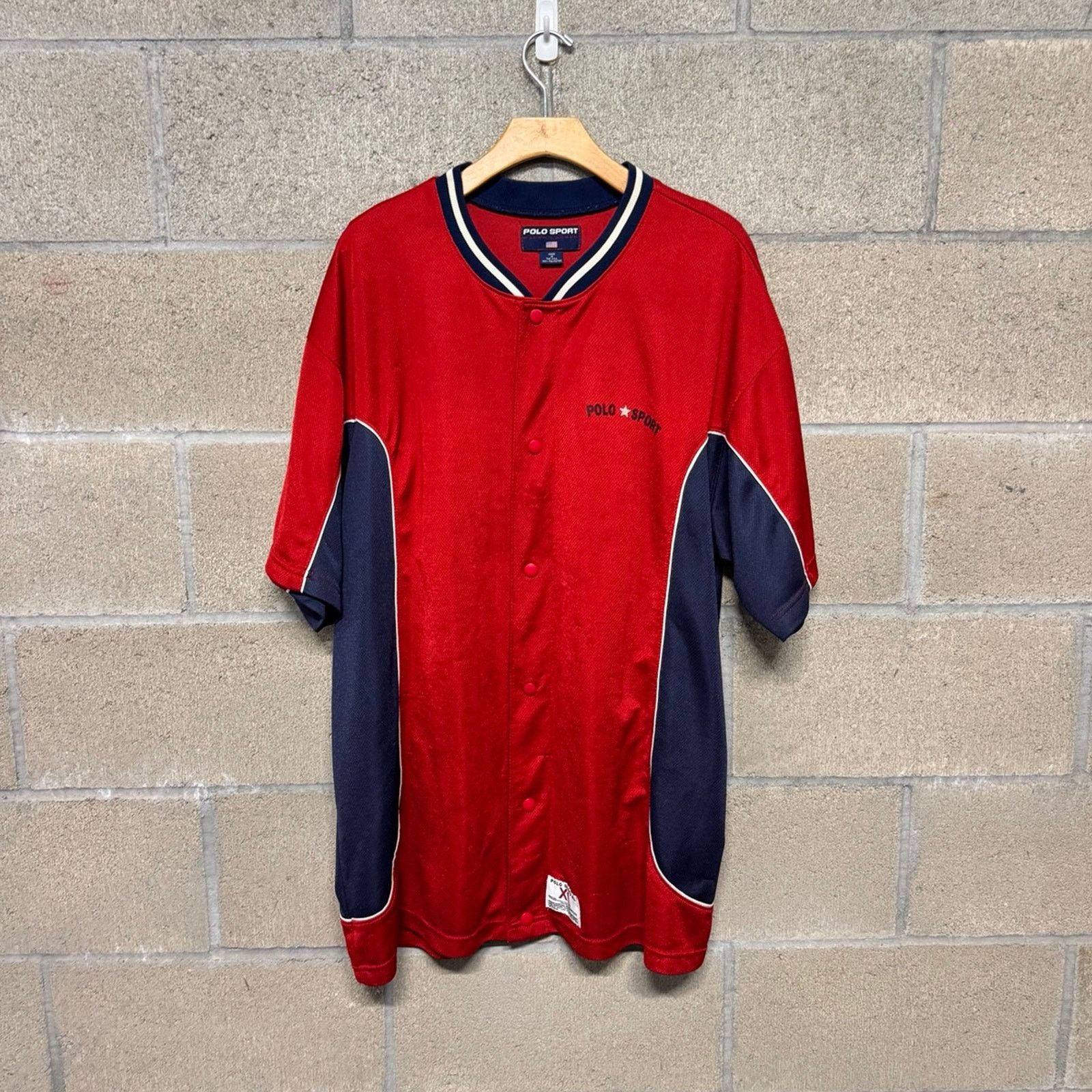 Polo Ralph Lauren Vintage Polo Sport Ralph Lauren button up Jersey xl red blue Size US XL / EU 56 / 4 - 1 Thumbnail