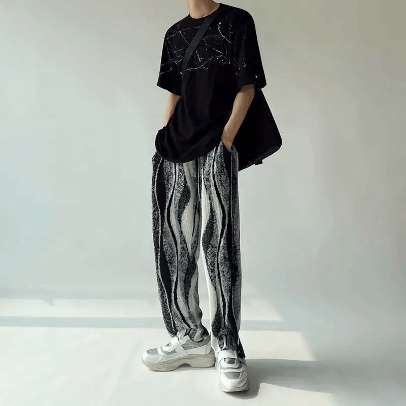 Japanese Brand × Vintage Korean fashion black tie-dye pleats pants trousers Size US 32 / EU 48 - 1 Thumbnail