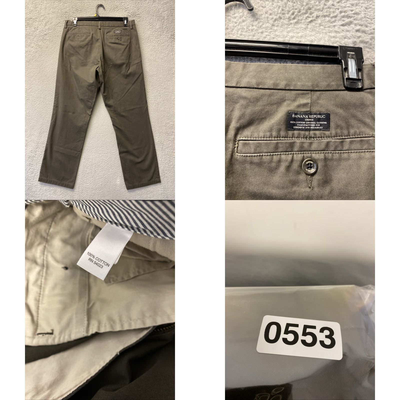 Banana Republic Banana Republic Gavin Chino Pants Men’s 35x32 Slim Dark Sage Cotton /0554 Size US 35 - 8 Thumbnail