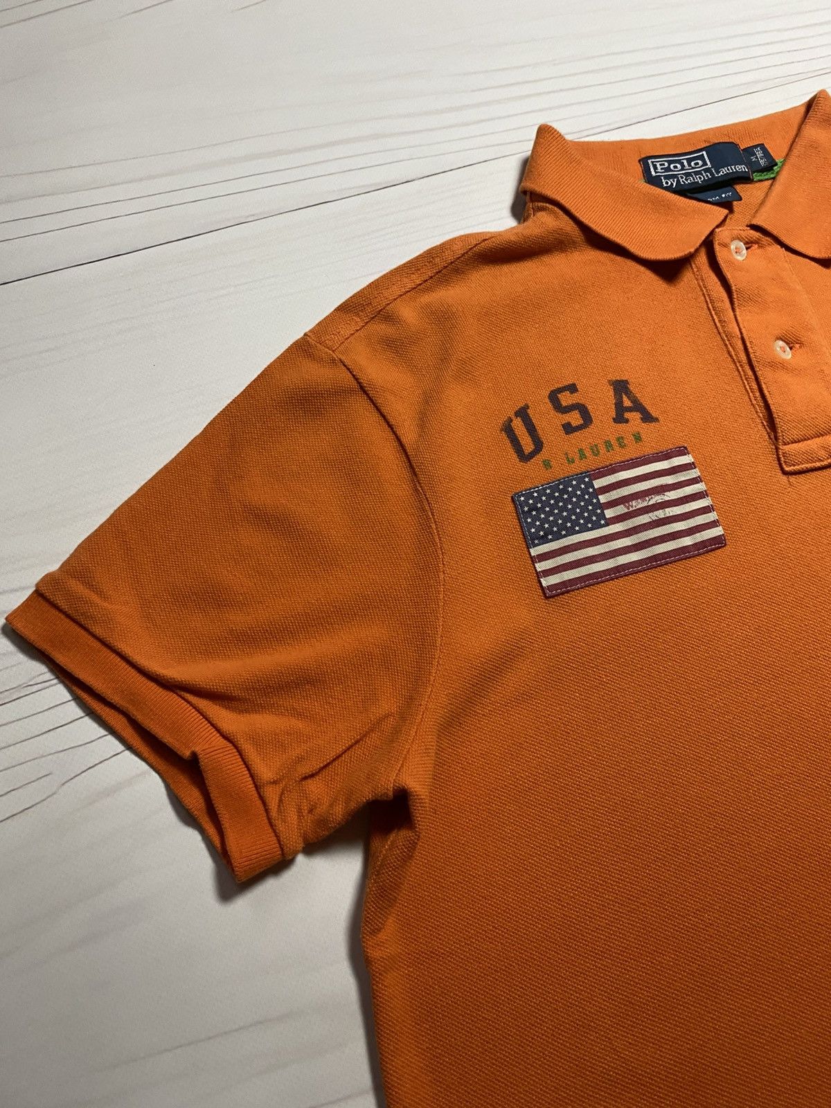 Polo Ralph Lauren Vintage Polo Ralph Lauren USA flag big pony polo t shirt Size US M / EU 48-50 / 2 - 9 Thumbnail