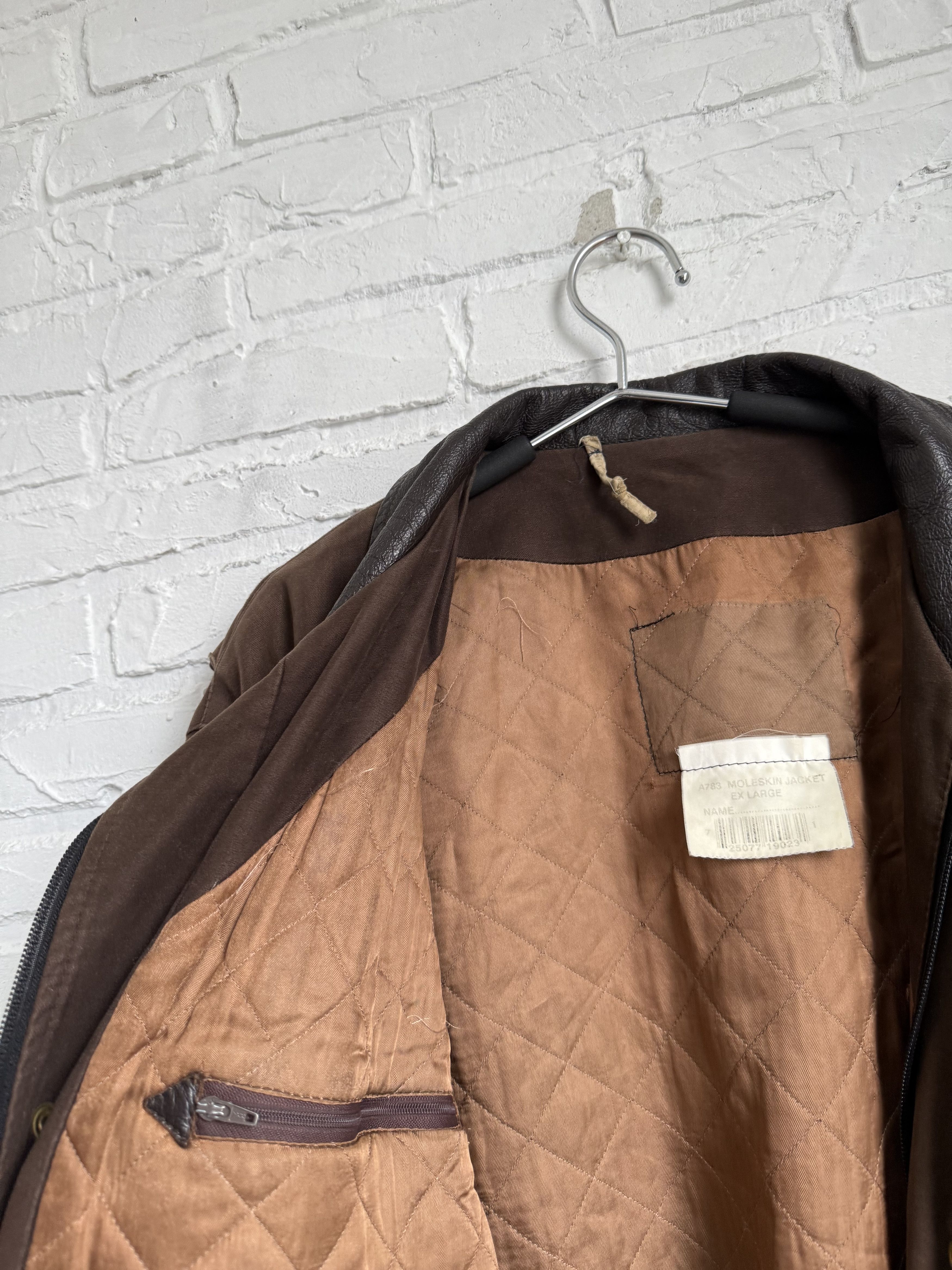 Barbour Vintage Barbour A783 Moleskin Jacket Brown Leather Collar Size US L / EU 52-54 / 3 - 5 Thumbnail