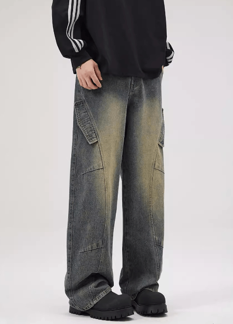Japanese Brand × Jean Men's vintage distressed loose straight cleanfit jeans Size US 32 / EU 48 - 4 Thumbnail