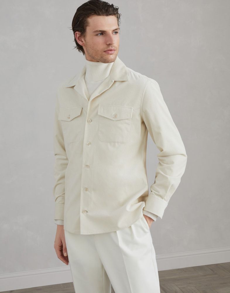 Brunello Cucinelli o1w1db10825 Shirt in White Size US XL / EU 56 / 4 - 1 Thumbnail