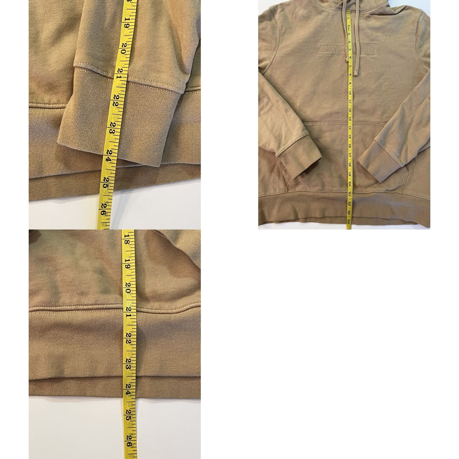 Vintage VINTAGE AMERICAN EAGLE Hoodie Sweatshirt Box Logo Khaki M Adult Medium Khaki Logo Mens Size US M / EU 48-50 / 2 - 8 Thumbnail