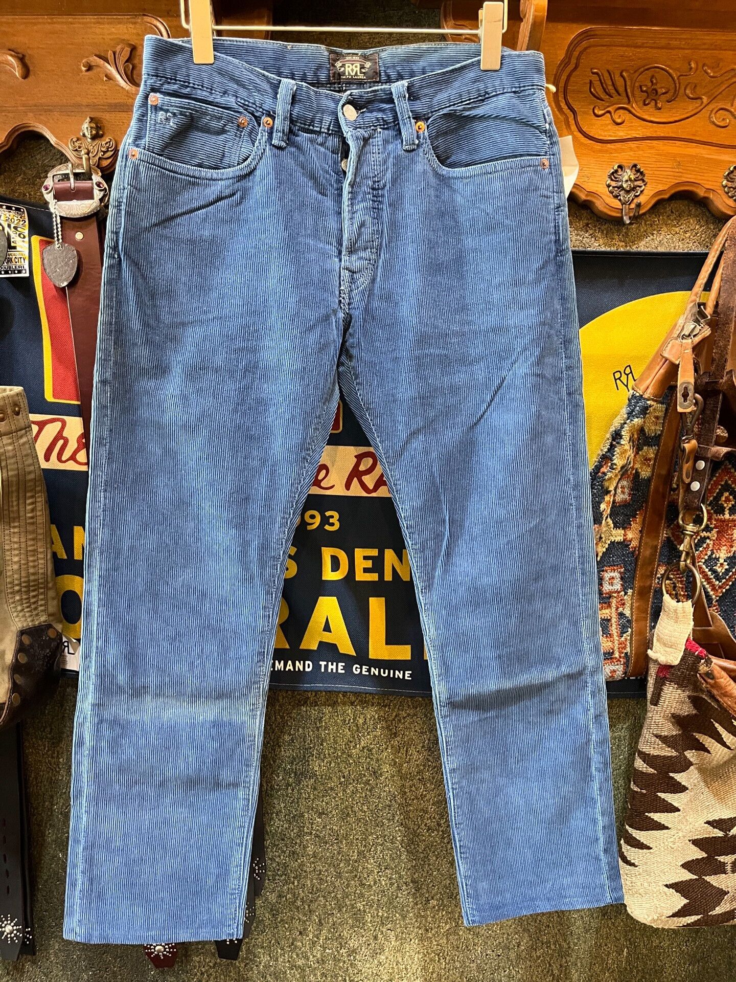 RRL Ralph Lauren Vintage Blue Corduroy Relaxed Pants Size US 32 / EU 48 - 1 Thumbnail