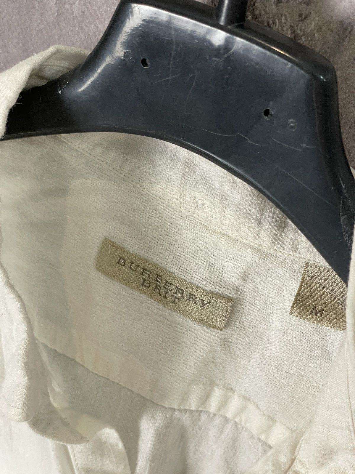 Burberry × Vintage Burberry Brit Avant Garde White Button Up Short sleeve Shirt Size US M / EU 48-50 / 2 - 10 Thumbnail
