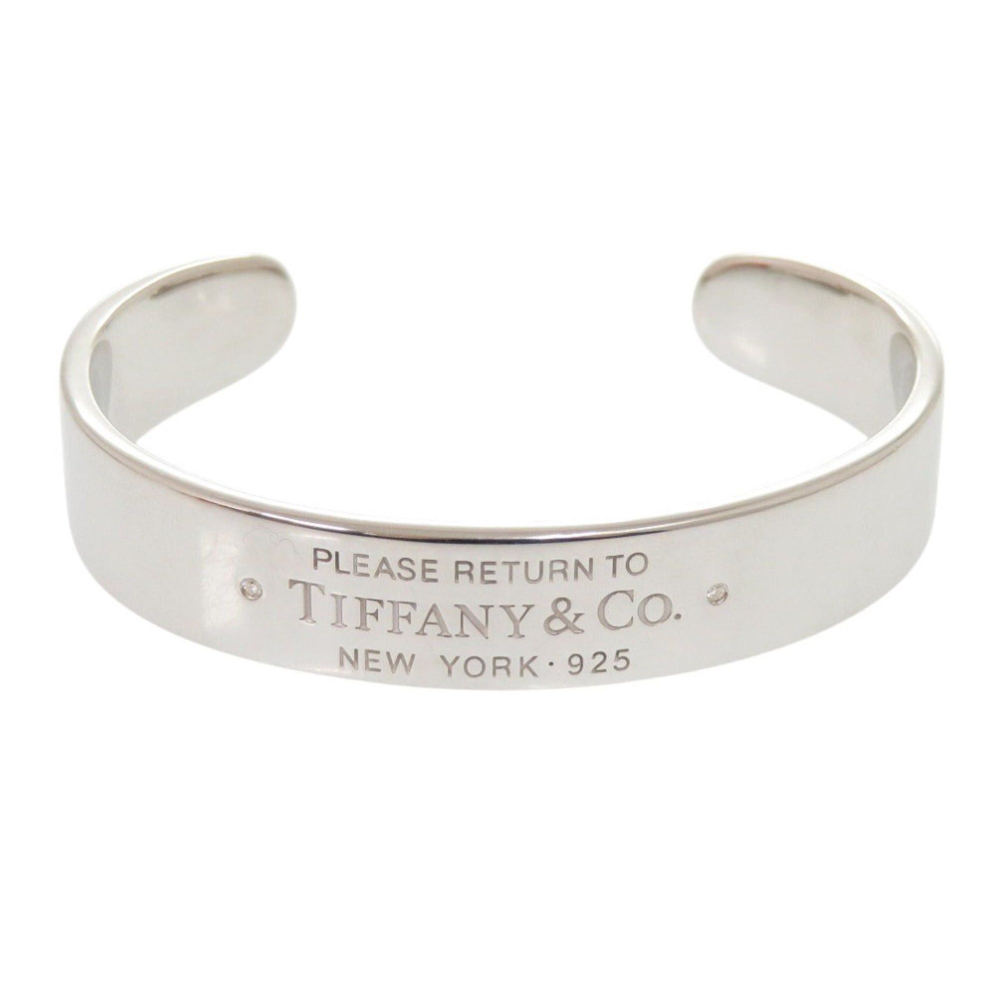 Tiffany & Co. Tiffany & Co. Return to Collection Narrow Cuff Sterling Silver 925 Diamond Bangle 1517 Size ONE SIZE - 1 Thumbnail
