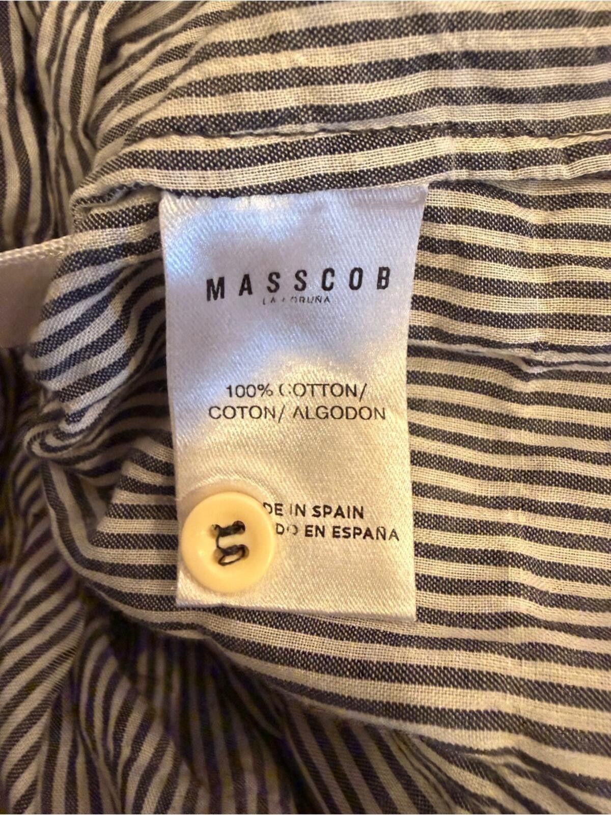 Other Masscob Women’s Beachy Striped Ruffle Yoke Cotton Top sz S Size S / US 4 / IT 40 - 8 Thumbnail