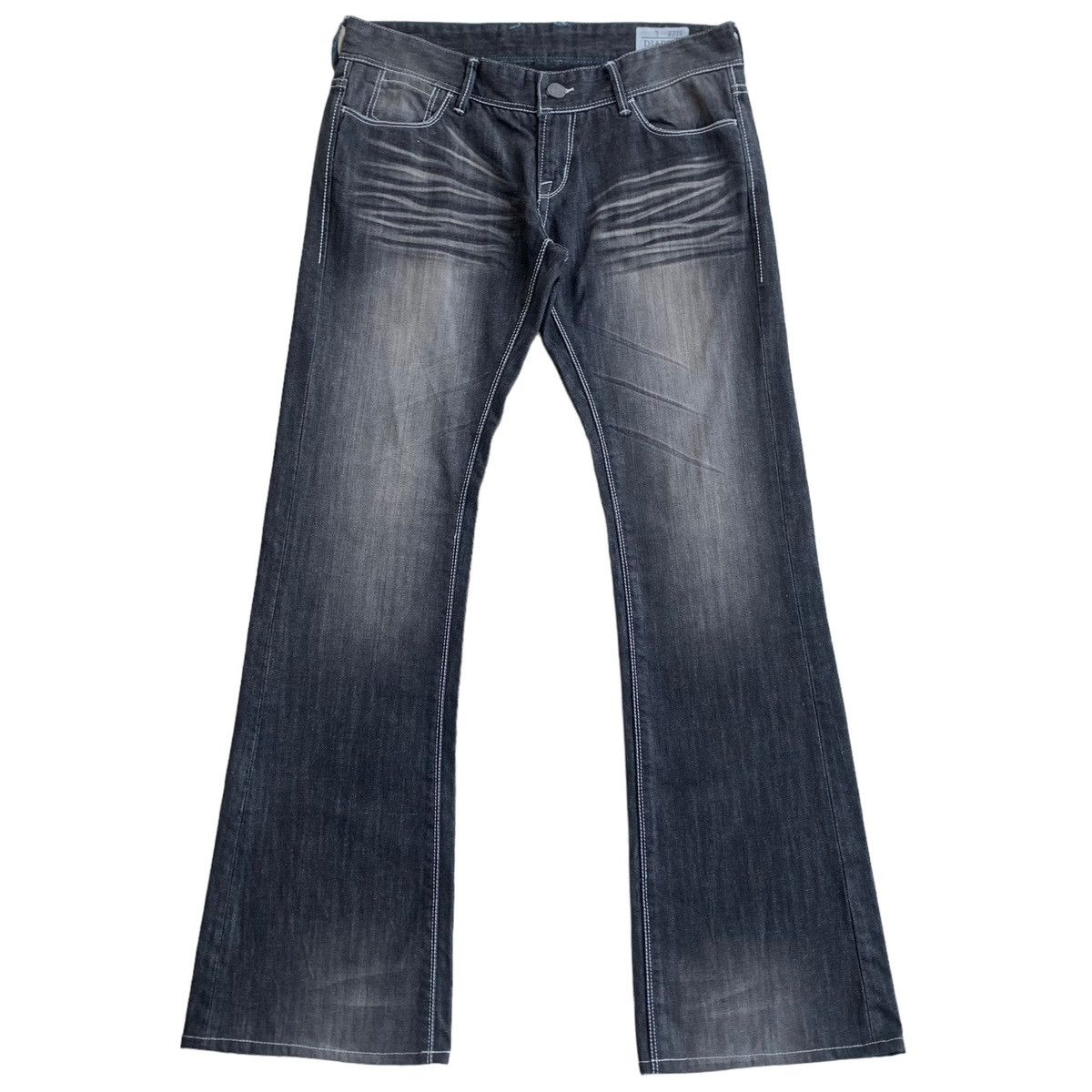 Japanese Brand × Vintage Rare Japanese Brand Diabro Mud Black Wash Flared Jeans Size US 32 / EU 48 - 4 Thumbnail