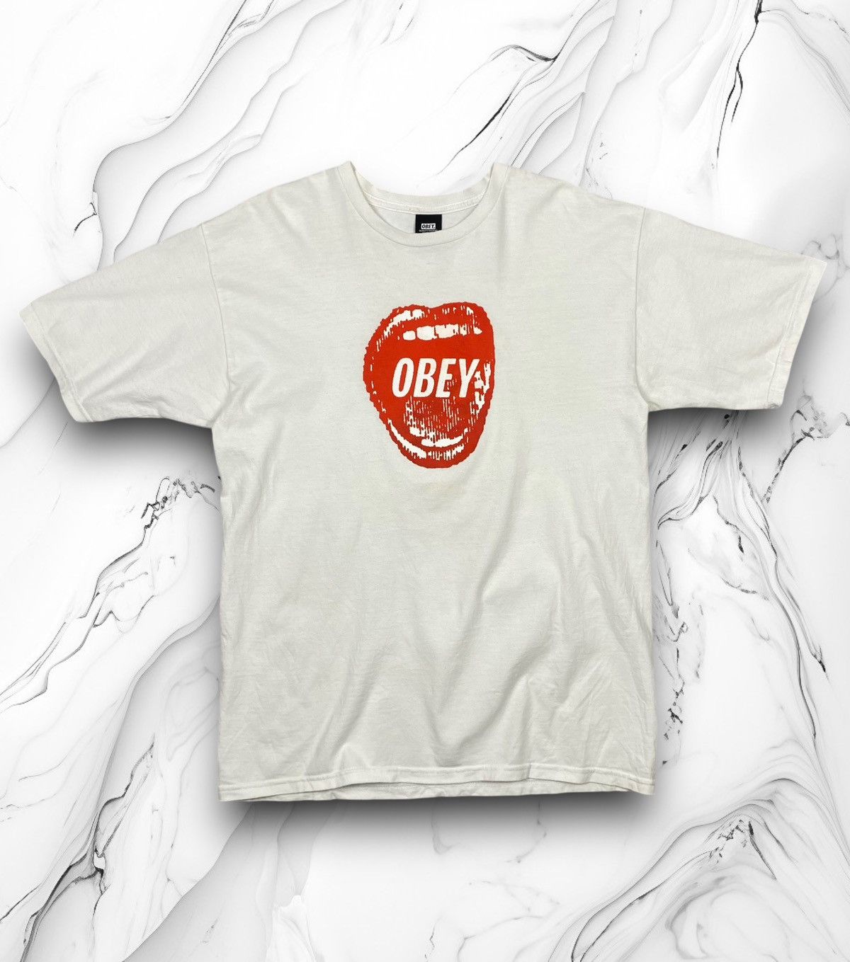 Obey Obey Big Logo White Cotton T Shirt Size L Streetwear Size US L / EU 52-54 / 3 - 1 Thumbnail