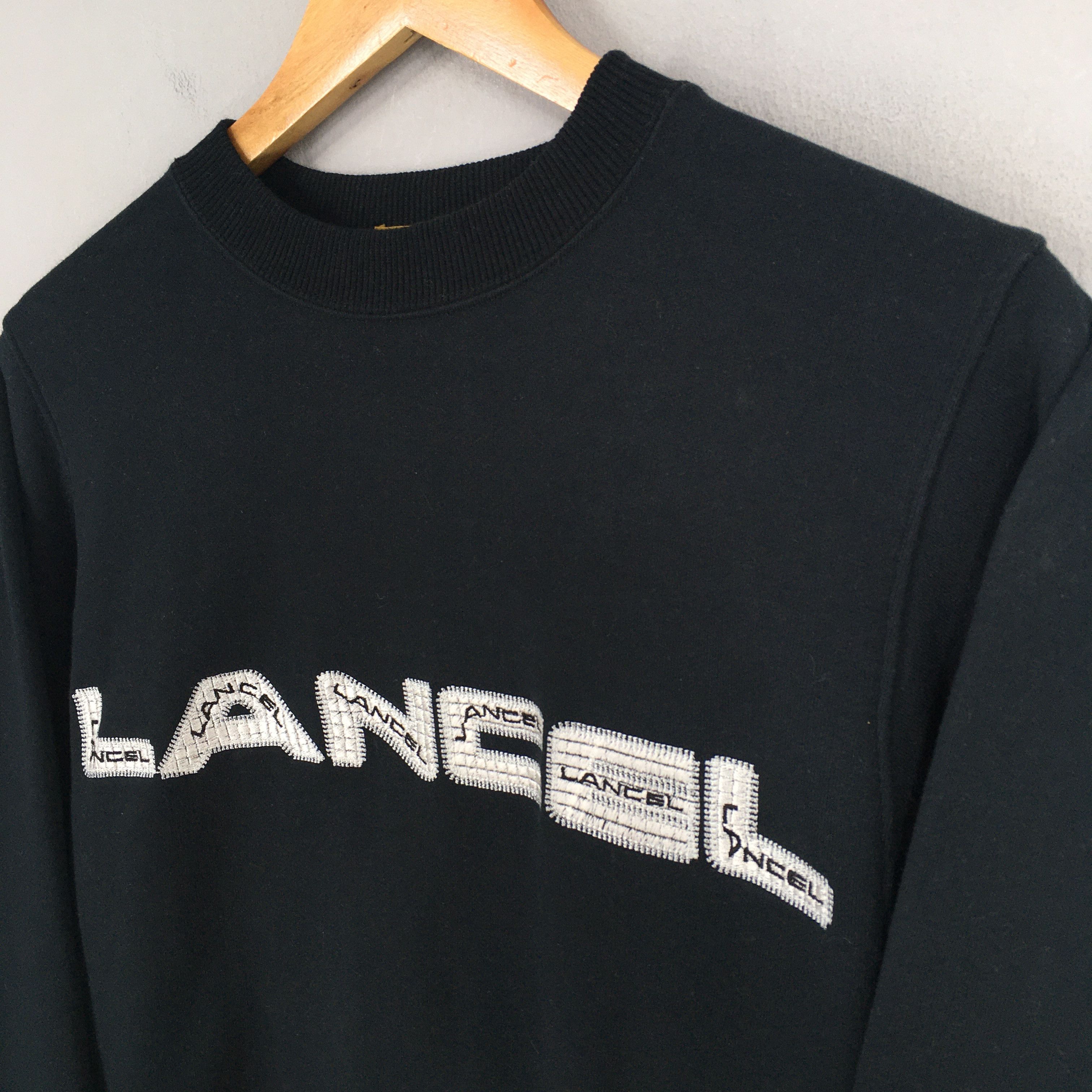 Designer × Lancel × Vintage Vintage 90s Lancel Paris Black Sweatshirt Medium Size US M / EU 48-50 / 2 - 3 Thumbnail