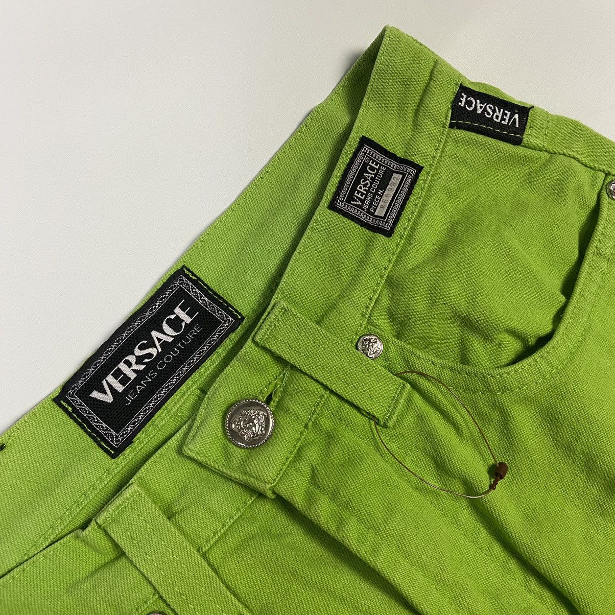 Versace Jeans Couture 2000s RARE Versace Jeans Couture Neon Green Luxury Pants Size 26" / US 2 / IT 38 - 4 Thumbnail