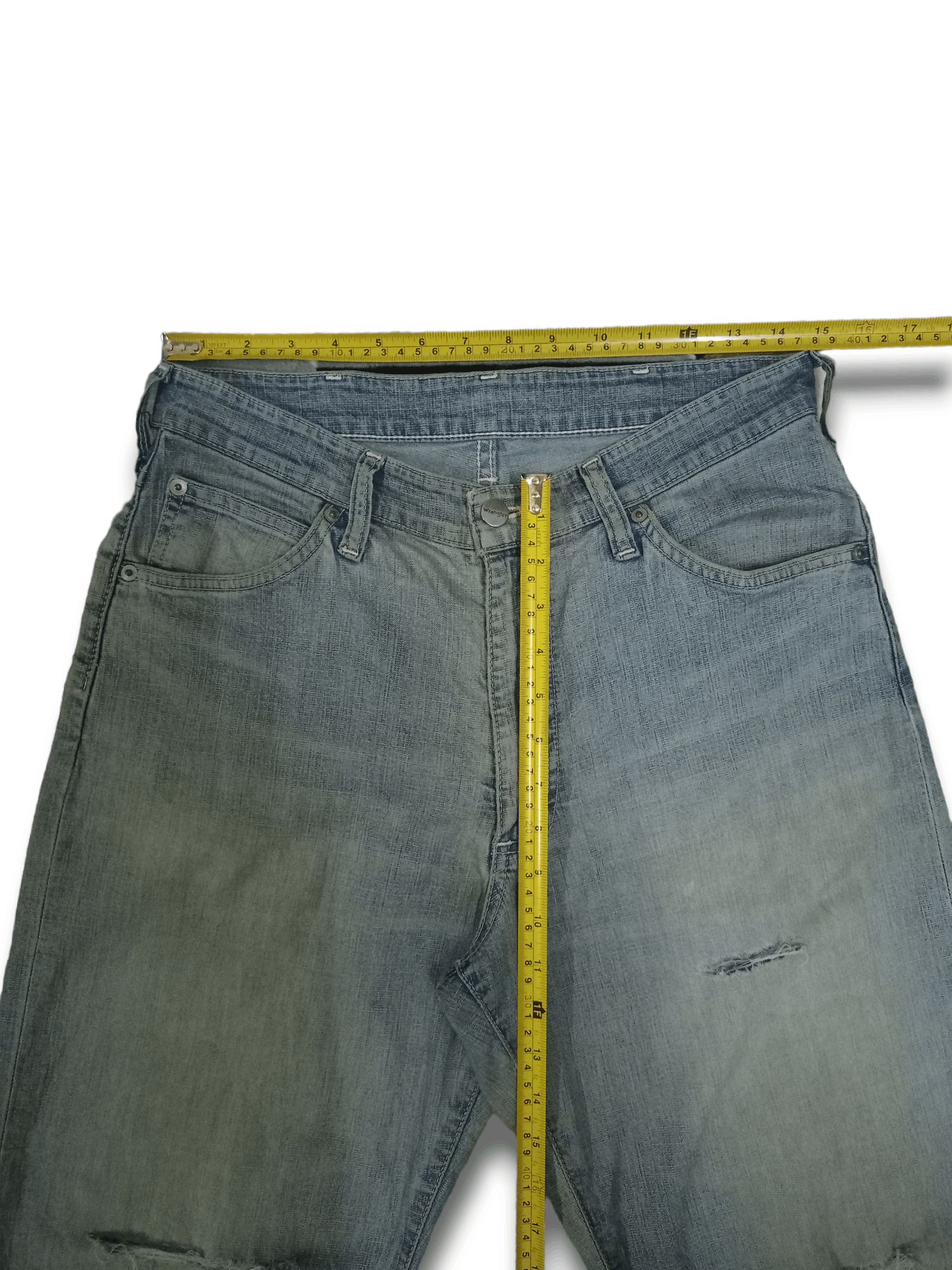 Wrangler Vintage Wrangler Blue Wash Distressed Baggy Jeans 30x27 Size US 30 / EU 46 - 9 Thumbnail