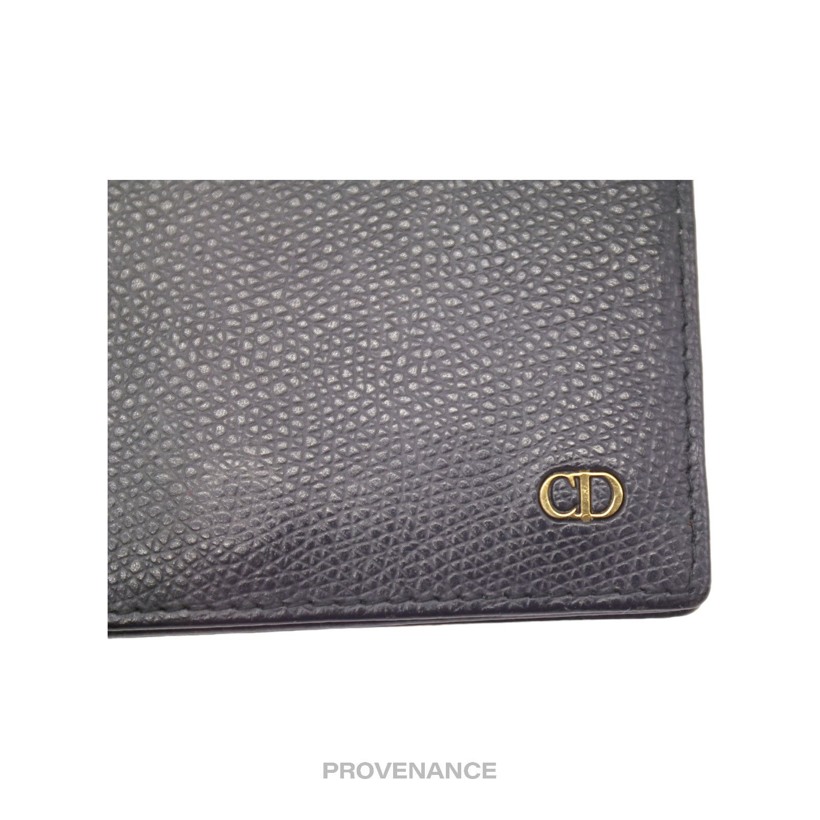 Dior 🔴 Christian Dior CD Card Wallet - Navy Grained Leather Size ONE SIZE - 6 Thumbnail