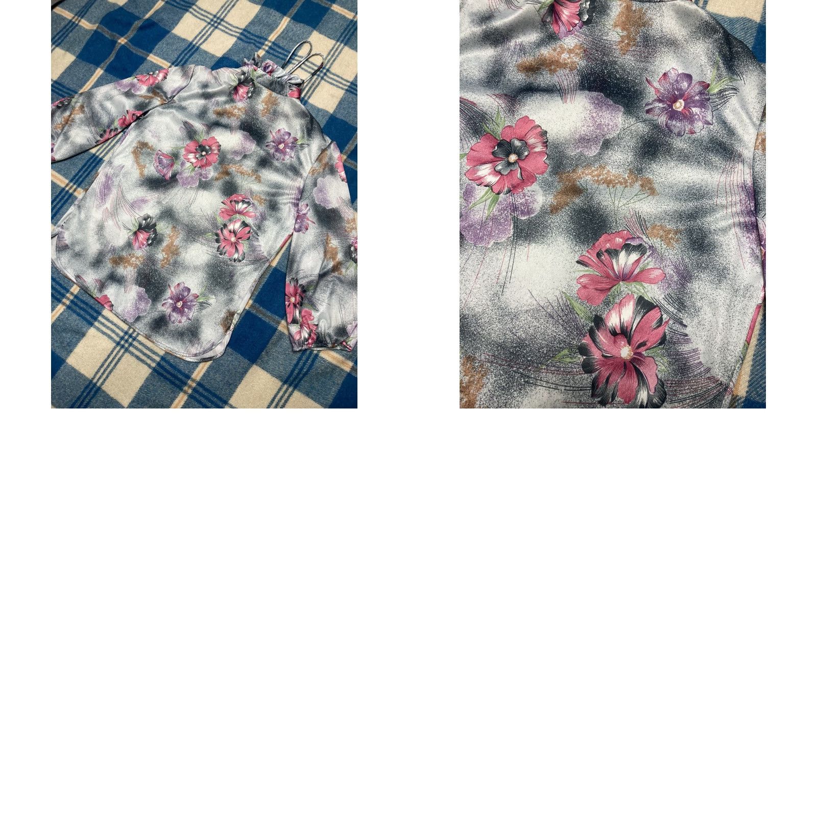 Vintage VINTAGE Blouse Women 14 Deadstock 1970s Floral Polyester California NWT Gray Size XL / US 12-14 / IT 48-50 - 8 Thumbnail