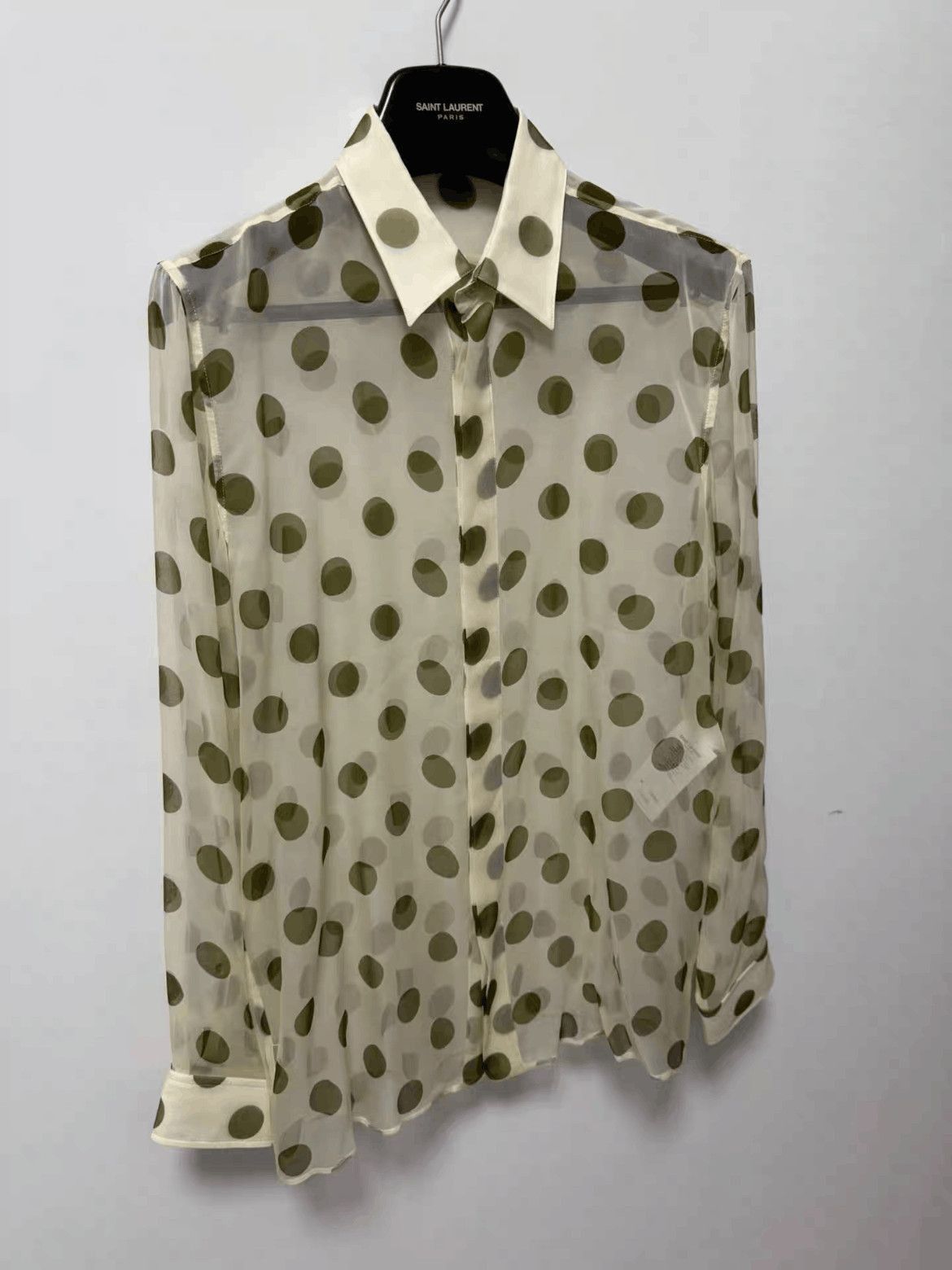 Sz 38 Saint Laurent Paris 24SS Poke Dots Shirt-2508