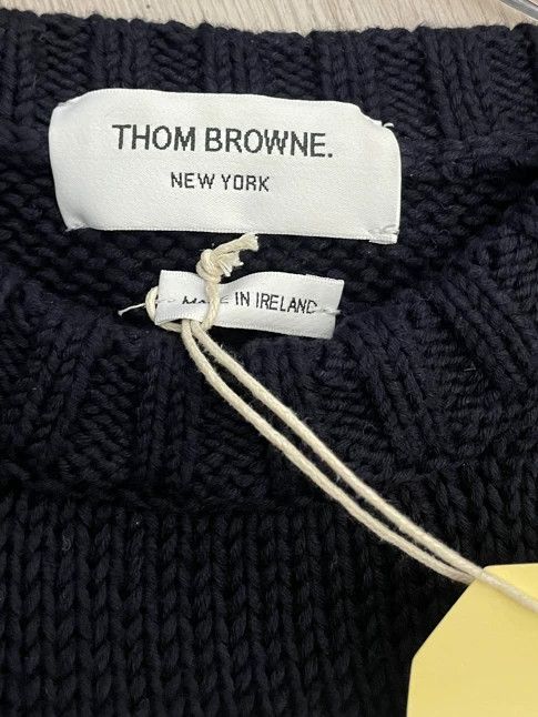 Thom Browne Thom browne Dark blue anchor four-striped round-neck knitte Size US M / EU 48-50 / 2 - 5 Thumbnail