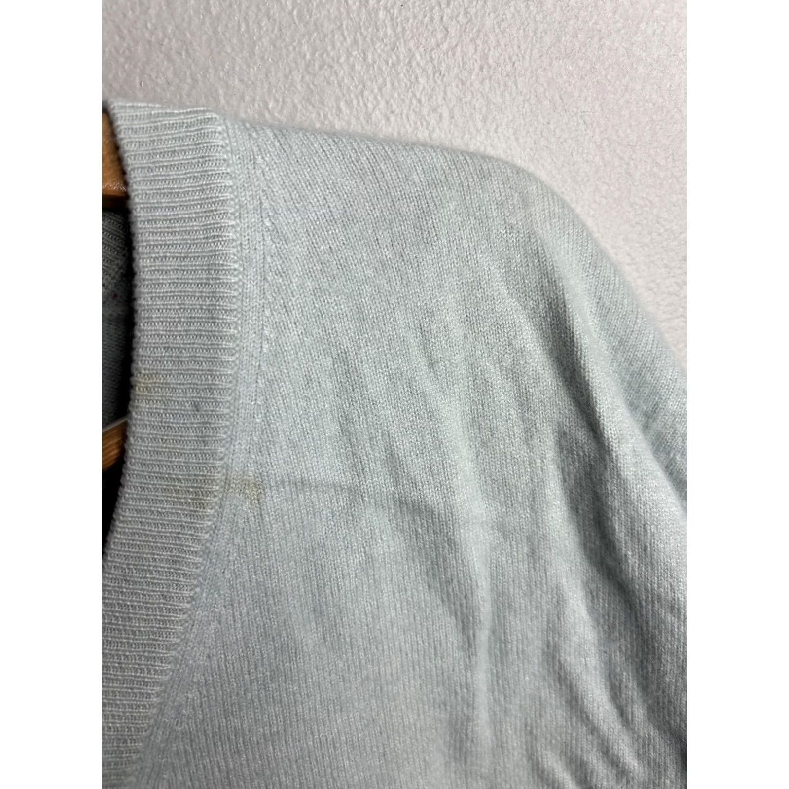 Vintage Jennifer Tyler Cashmeres Etc Sweater Womens Medium Blue V-Neck Pullover Cashmere Silk Knit Size M / US 6-8 / IT 42-44 - 4 Thumbnail