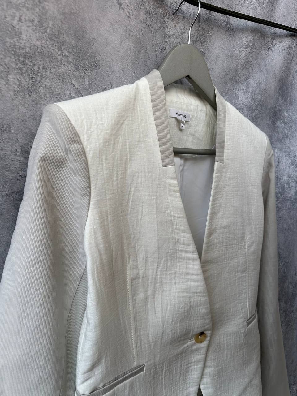 Helmut Lang × Japanese Brand Helmut Lang Textured Blazer Linen Blend One Button Jacket Size XS / US 0-2 / IT 36-38 - 4 Thumbnail