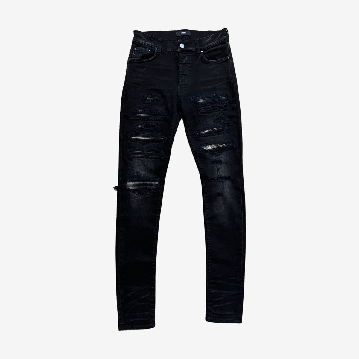 Amiri Amiri MX1 Plaid Thrasher Jeans Black Size US 31 - 1 Thumbnail