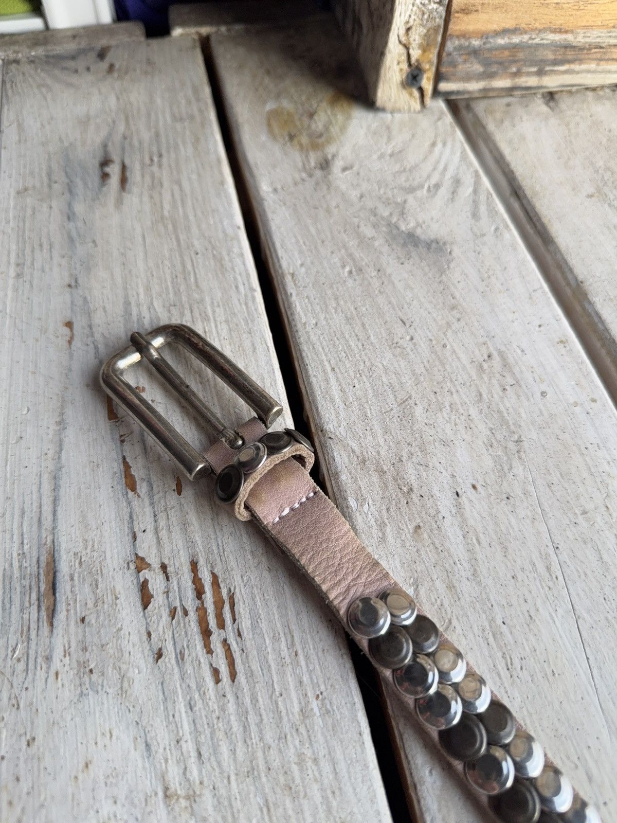 Japanese Brand Vintage Japanese Leather Punk Emo Rock Goth Y2K Drill belt Size ONE SIZE - 3 Thumbnail