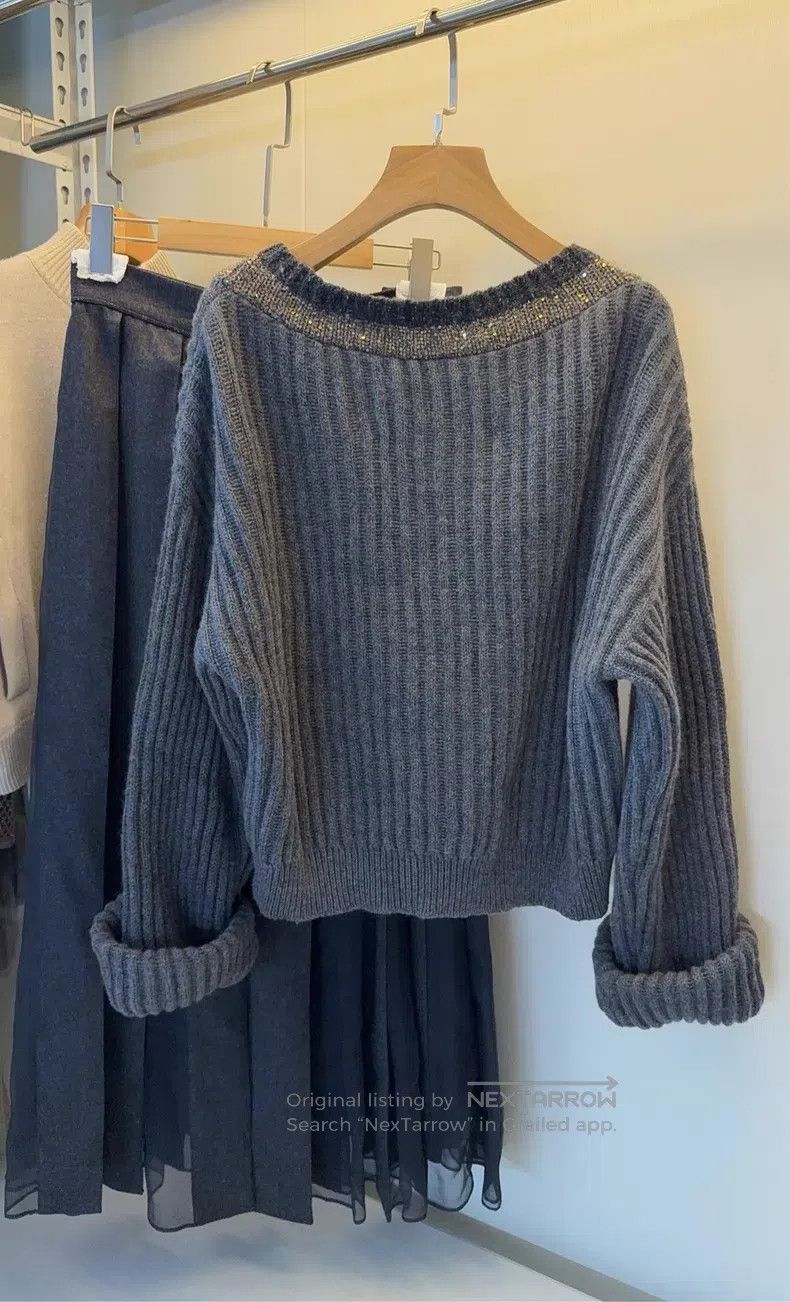 Brunello Cucinelli Brunello Cucinelli Sequined Cashmere Sweater Size S / US 4 / IT 40 - 5 Thumbnail