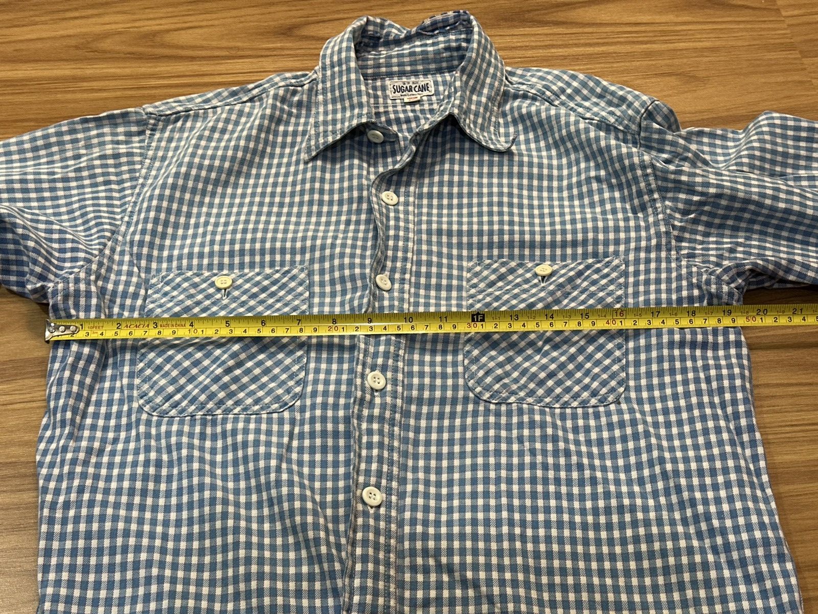 Sugar Cane Vintage Sugar Cane Blue Checkered Double Pocket Button Up Size US M / EU 48-50 / 2 - 17 Thumbnail