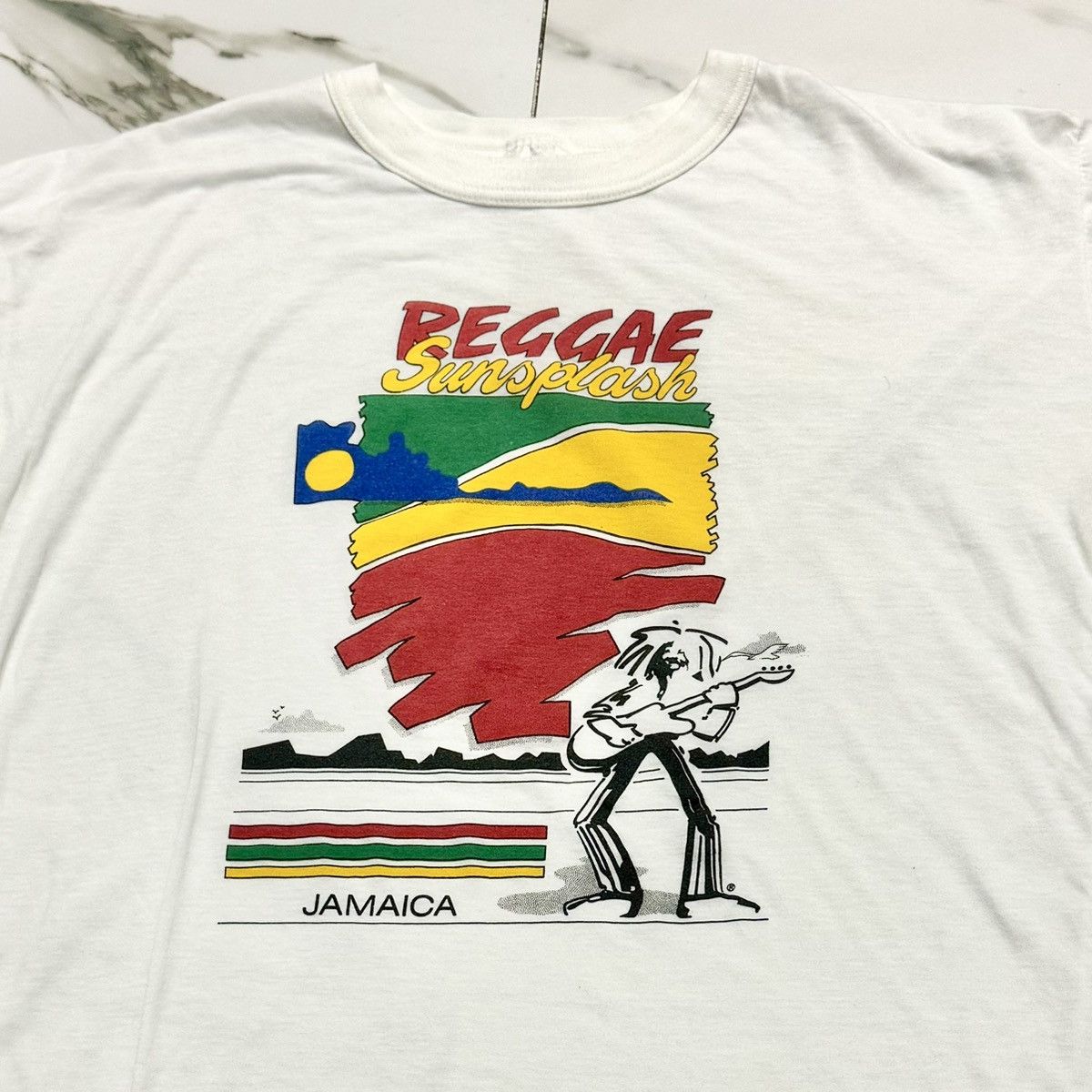 Vintage VINTAGE 80s JAMAICA REGGAE TEE! Size US L / EU 52-54 / 3 - 3 Thumbnail